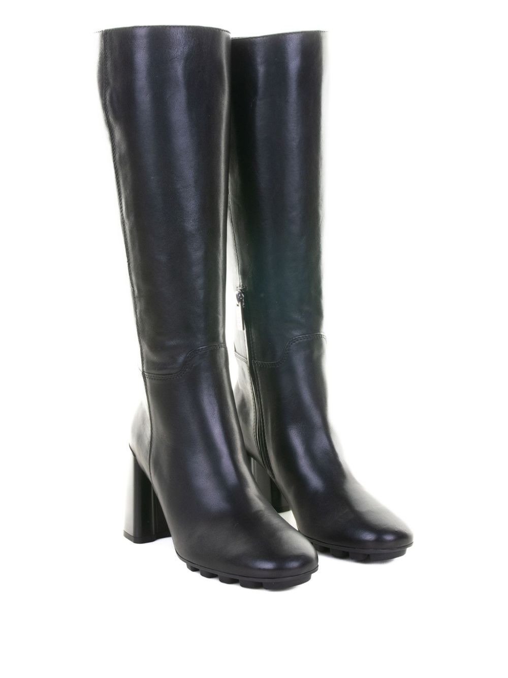 block-heel leather boots - 2