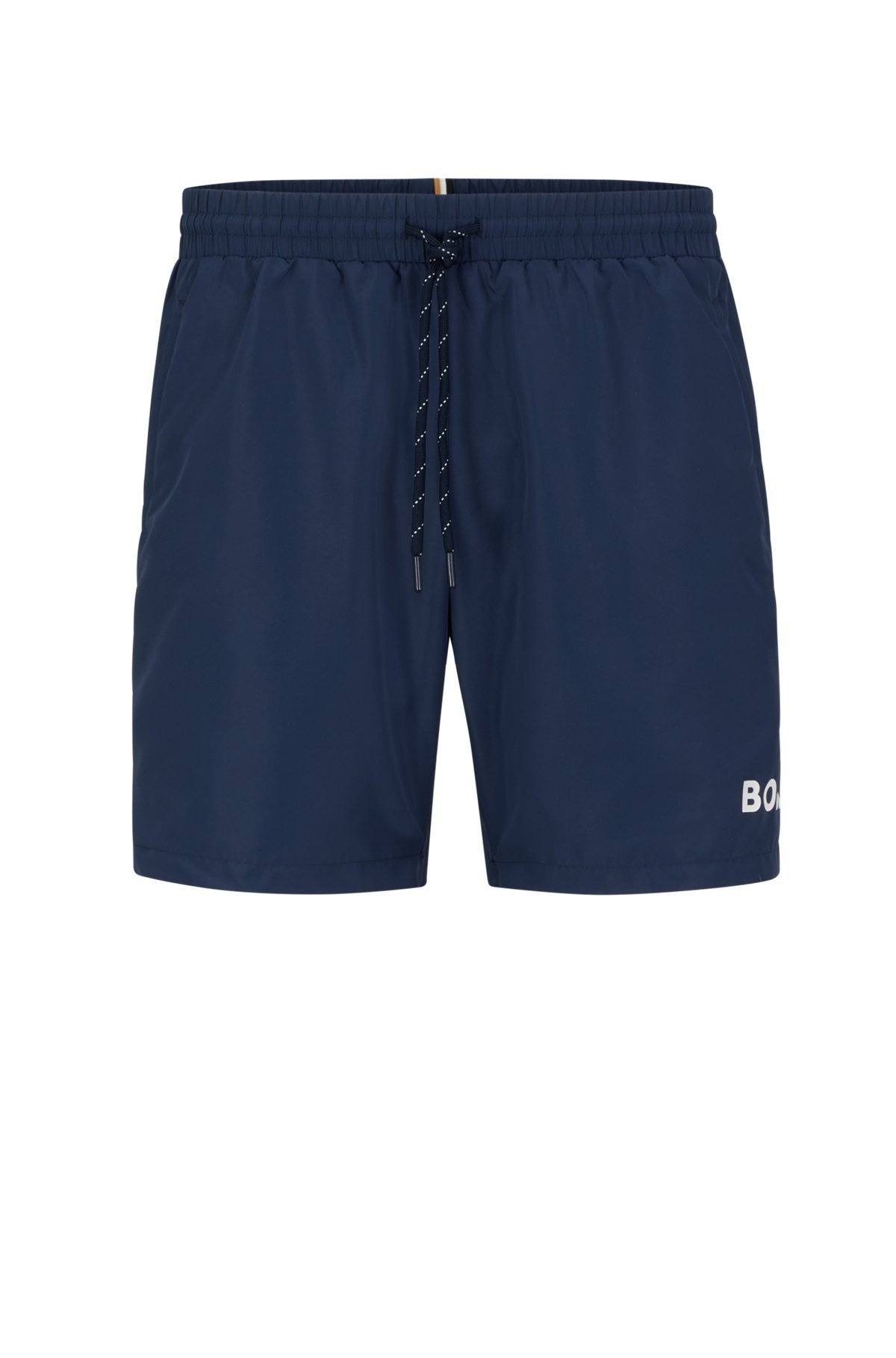 QUICK-DRYING SWIM SHORTS WITH LOGO AND PIPING - 1