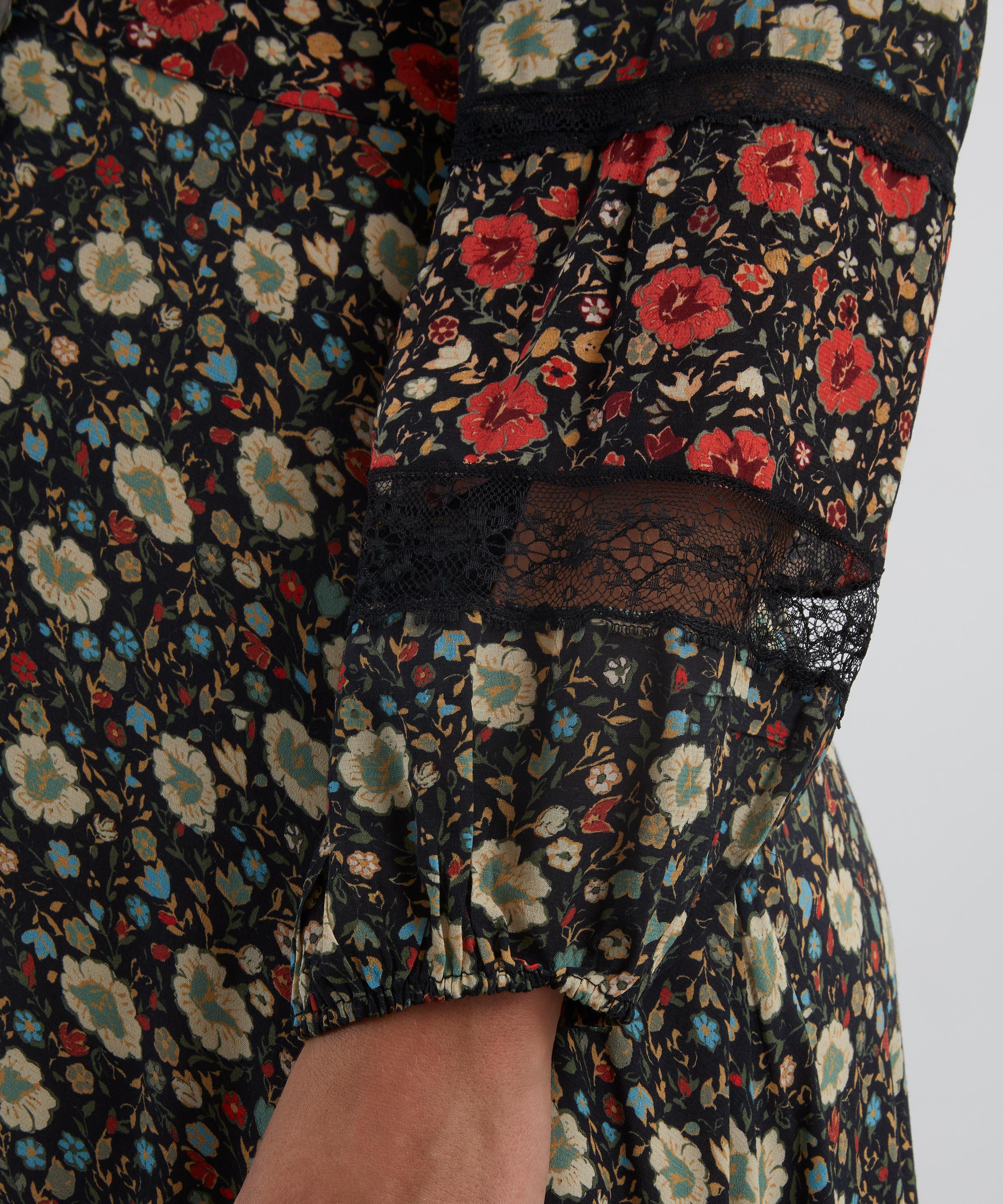 Raven Eva Floral Mix Black Midi Dress - 5