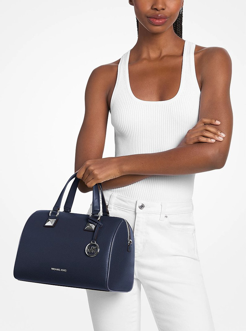 Grayson Medium Pebbled Leather Duffel Crossbody Bag 3