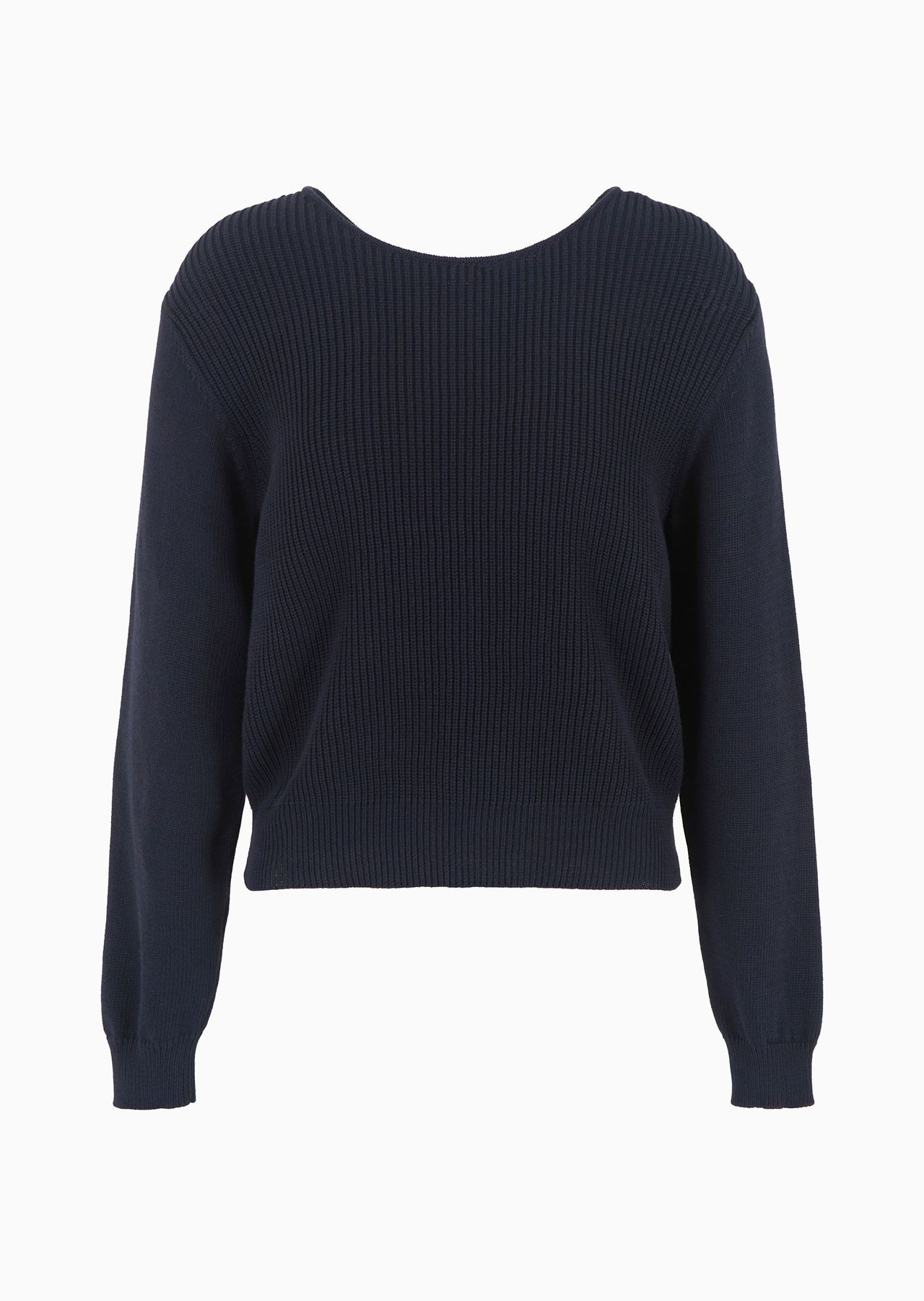 Cotton-blend half fisherman’s rib crossover jumper - 1