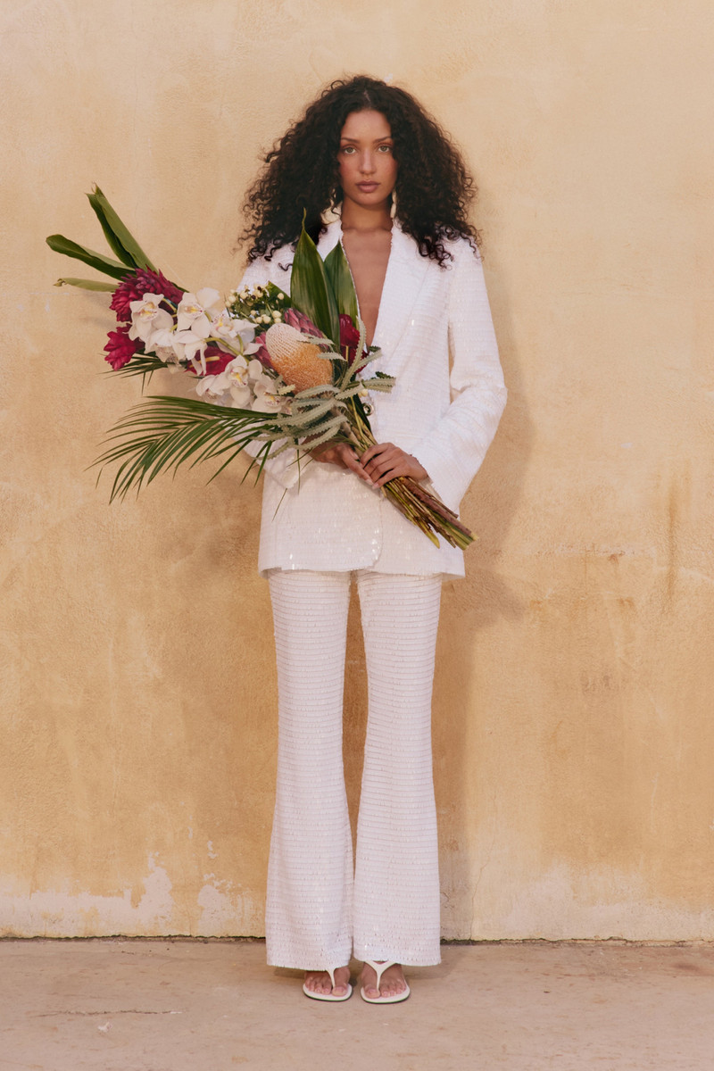 SIMONMILLER Lennox Sequin Jacket In Macadamia outlook