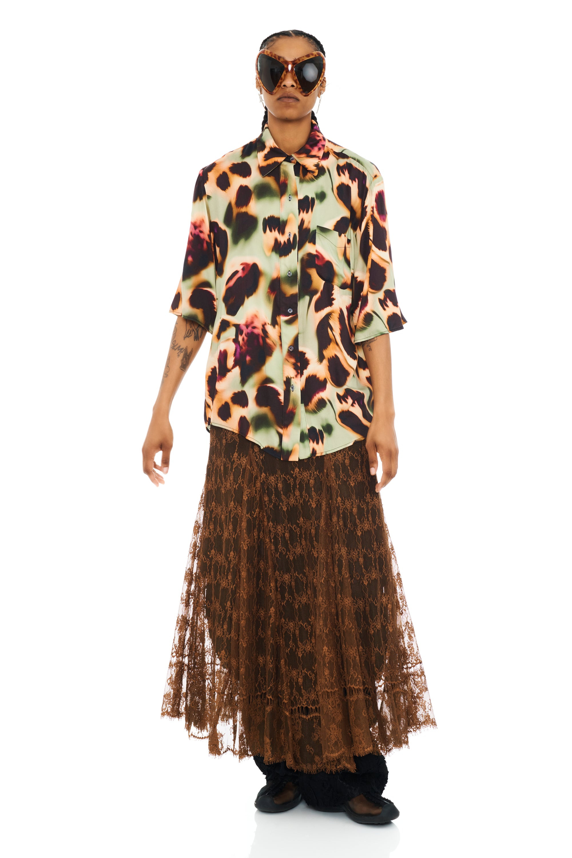 DRIPPY LEOPARD SUNNY BUTTON UP - 5