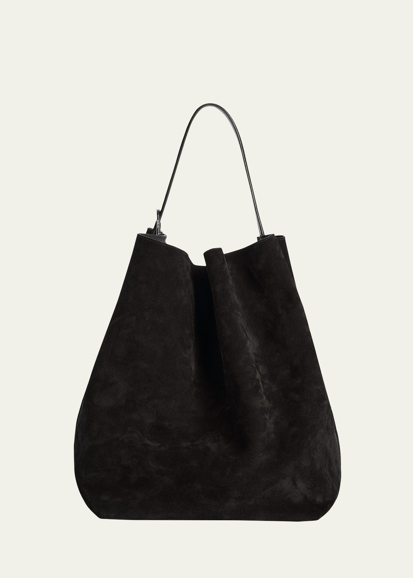 Large Belted Suede Tote Bag - 1