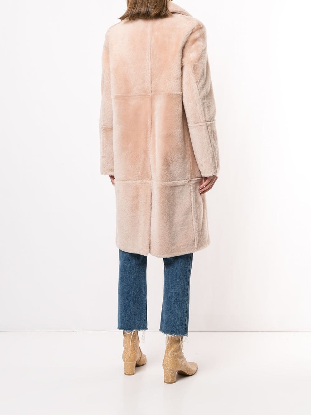 double-breasted long-sleeve coat - 4