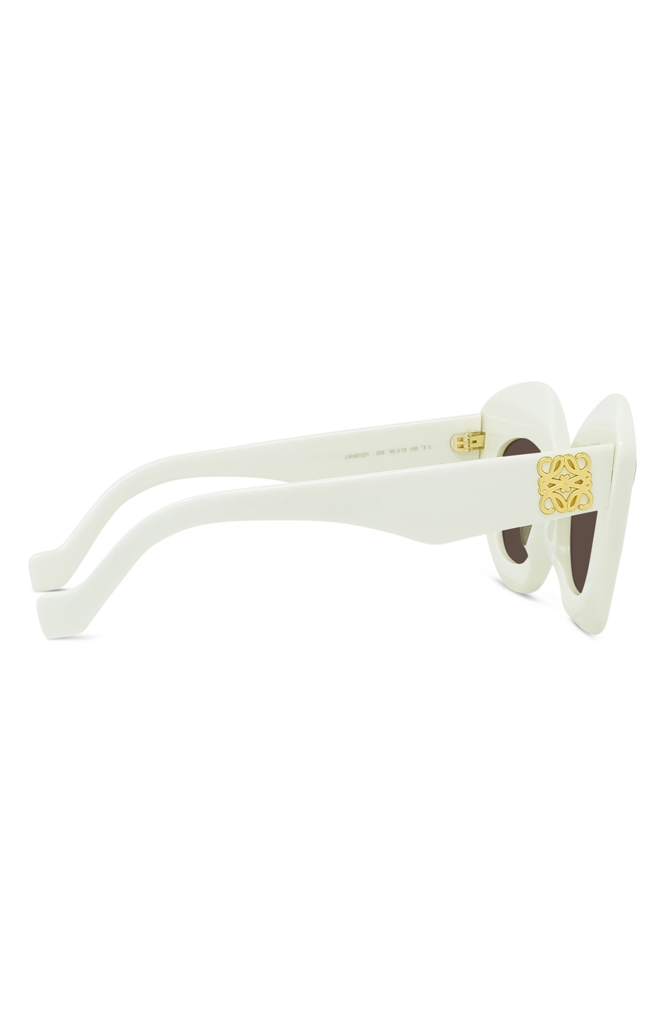 Loewe Anagram 48mm Small Cat Eye Sunglasses in Ivory /Brown at Nordstrom - 3