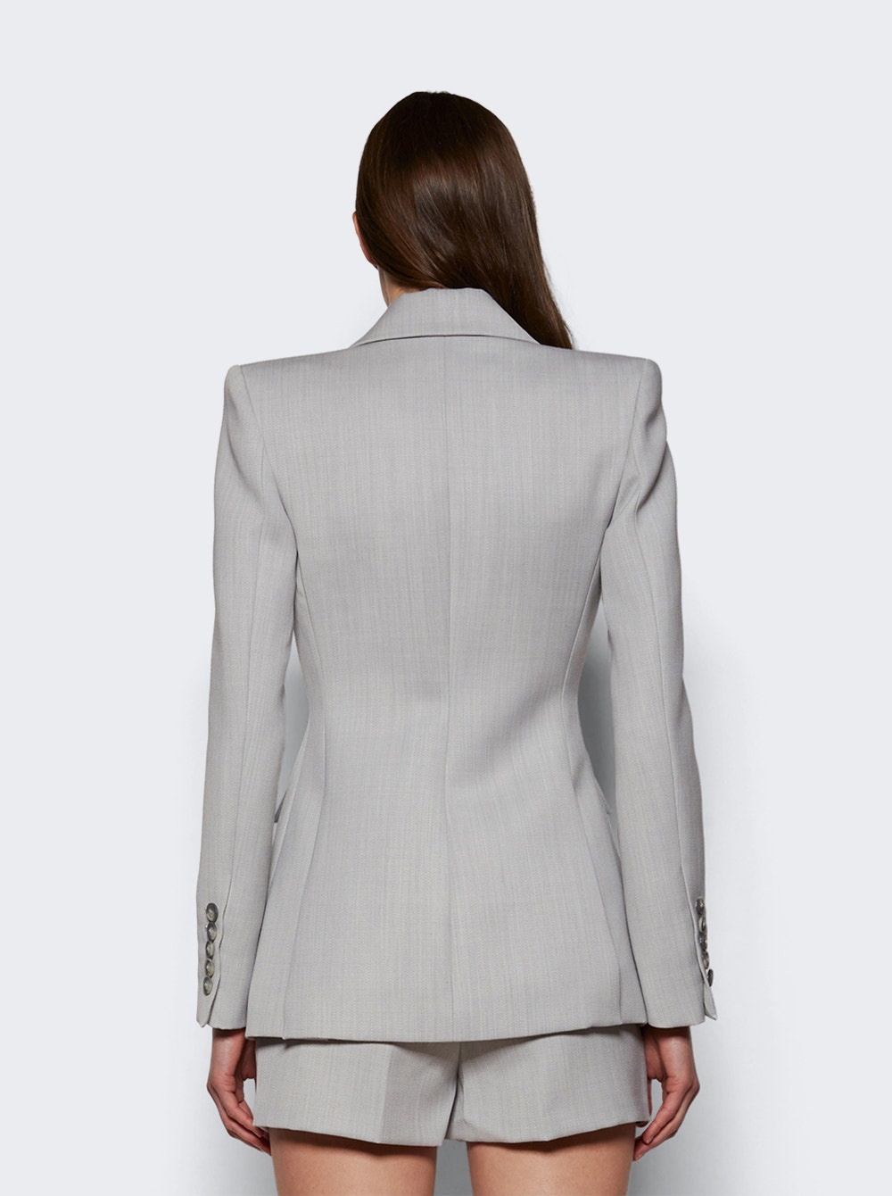 Single Breasted Fitted Blazer Dove Grey - 5