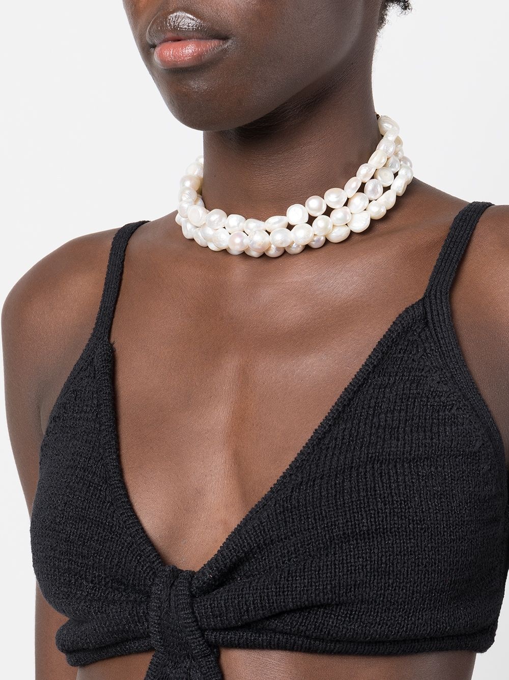 Nora pearl-embellished choker necklace - 2