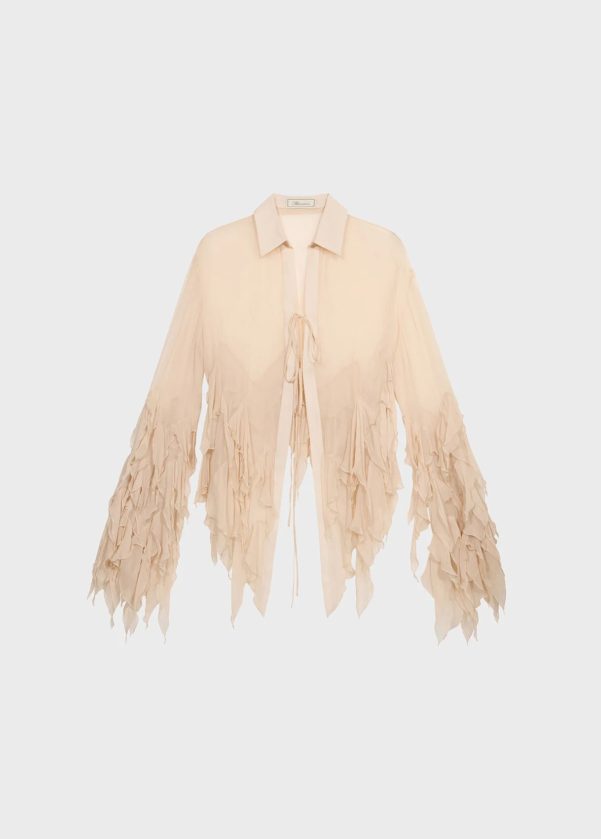 ASYMMETRIC GEORGETTE BLOUSE WITH RUFFLES - 1