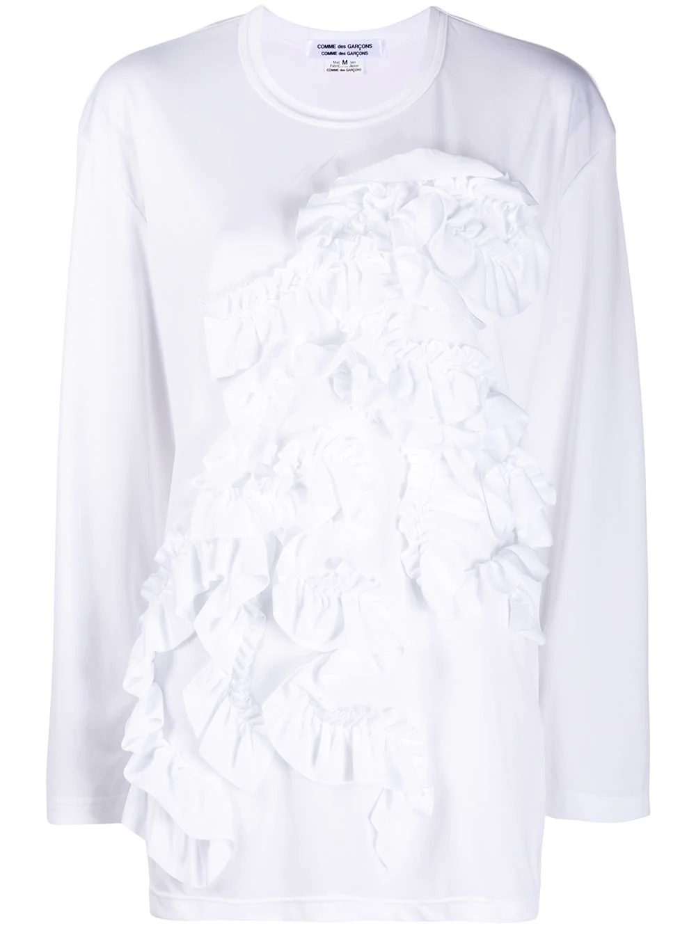 ruffled long-sleeved T-shirt - 1