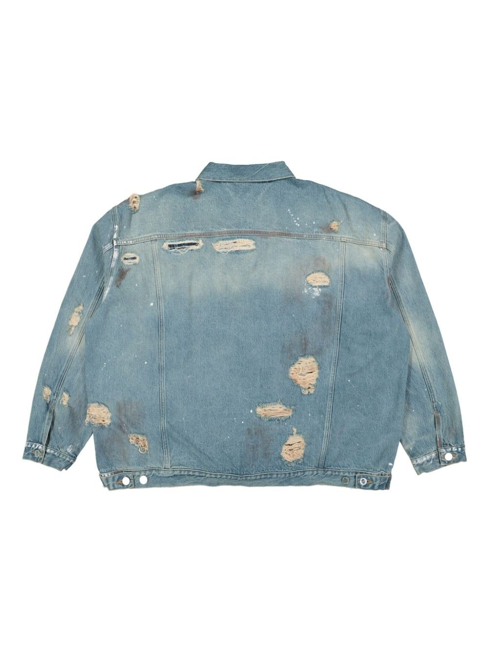 ripped-detailing denim jacket - 2