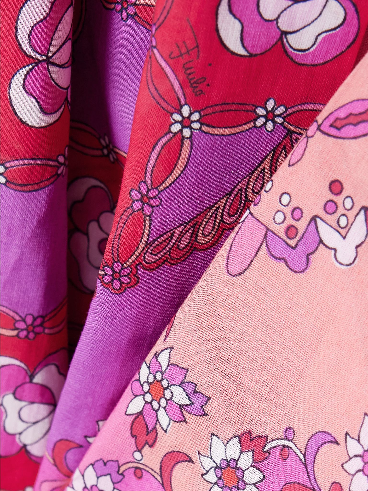 Festa oversized printed cotton-voile shirt Fuchsia - 5