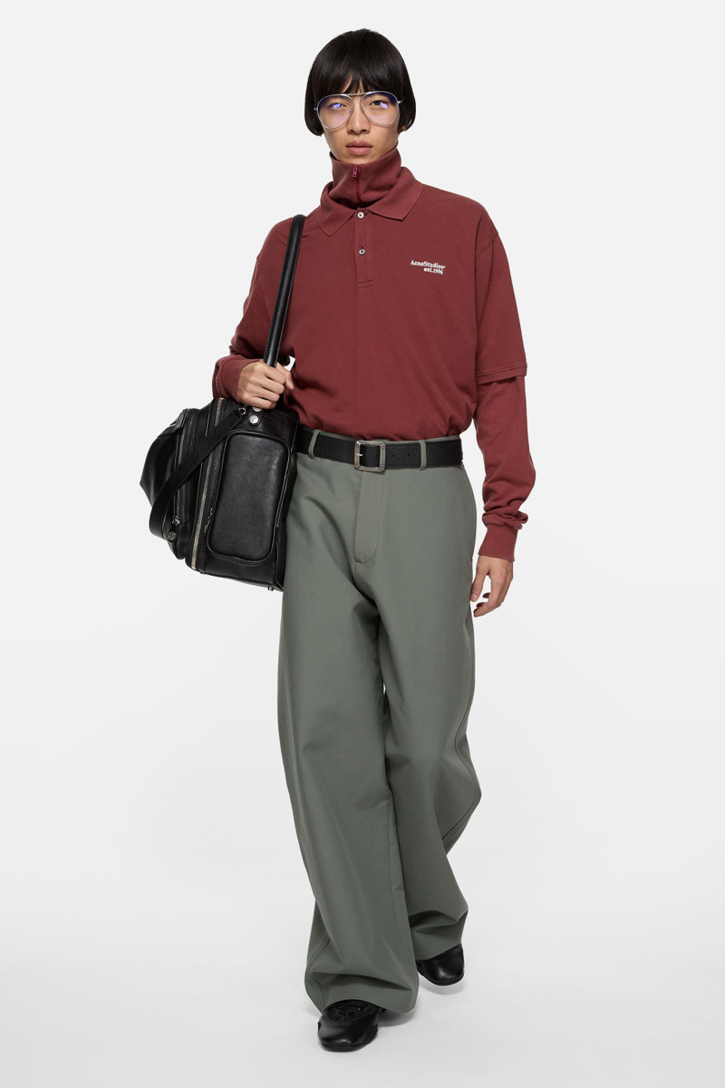 Acne Studios Washed logo polo - Maroon red outlook