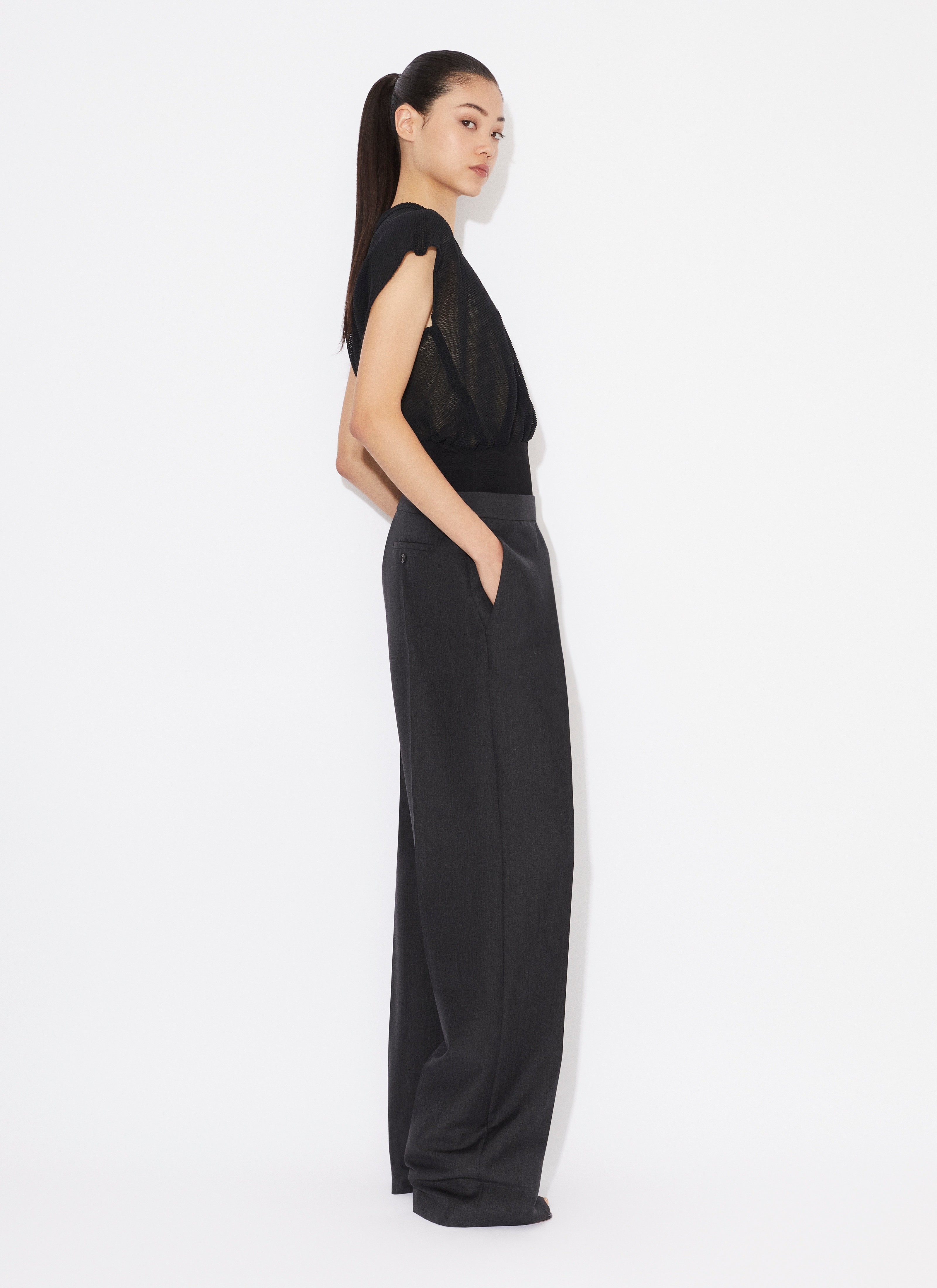 TAILORED TROUSERS WITH KNIT BAND - 5
