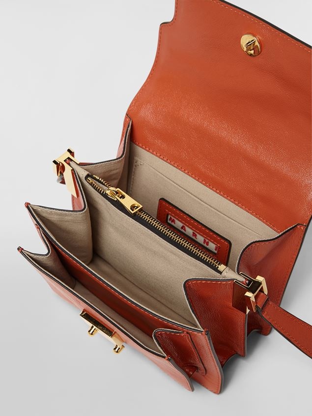 TRUNK SOFT BAG IN ORANGE TUMBLED CALF - 5