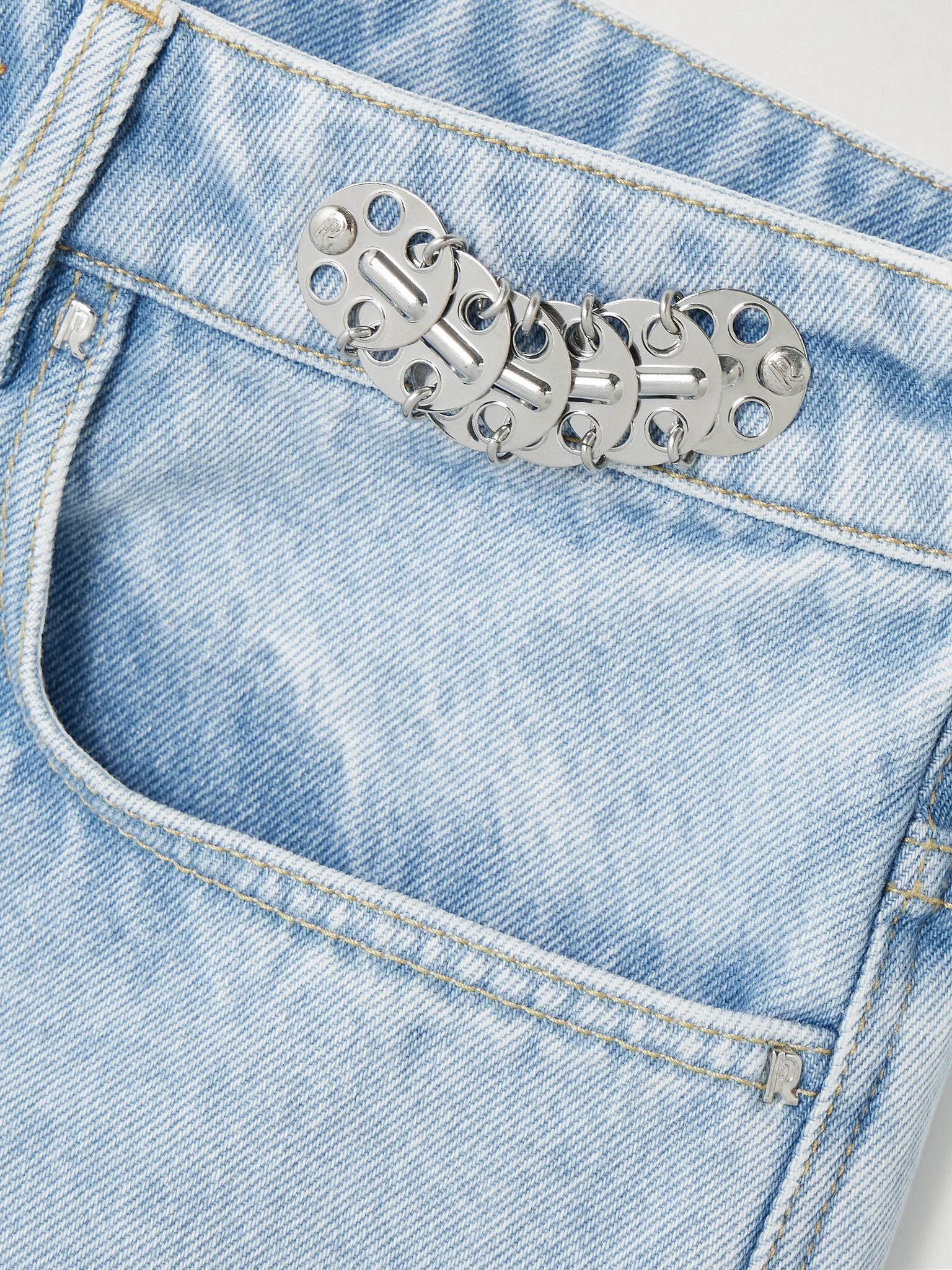 Embellished high-rise wide-leg jeans Light denim - 7