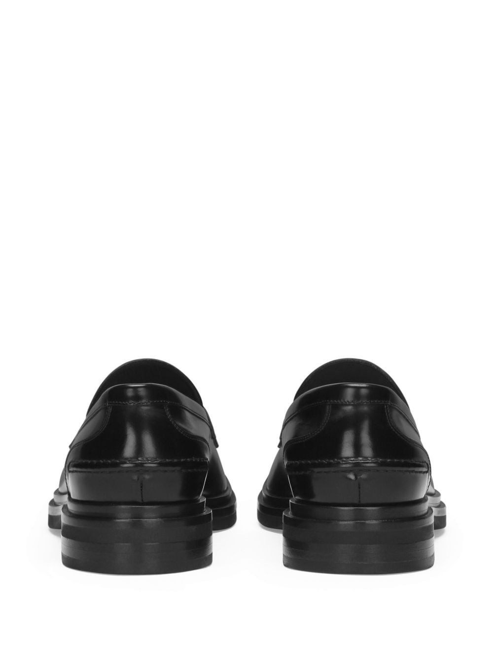 square-toe leather loafers - 3