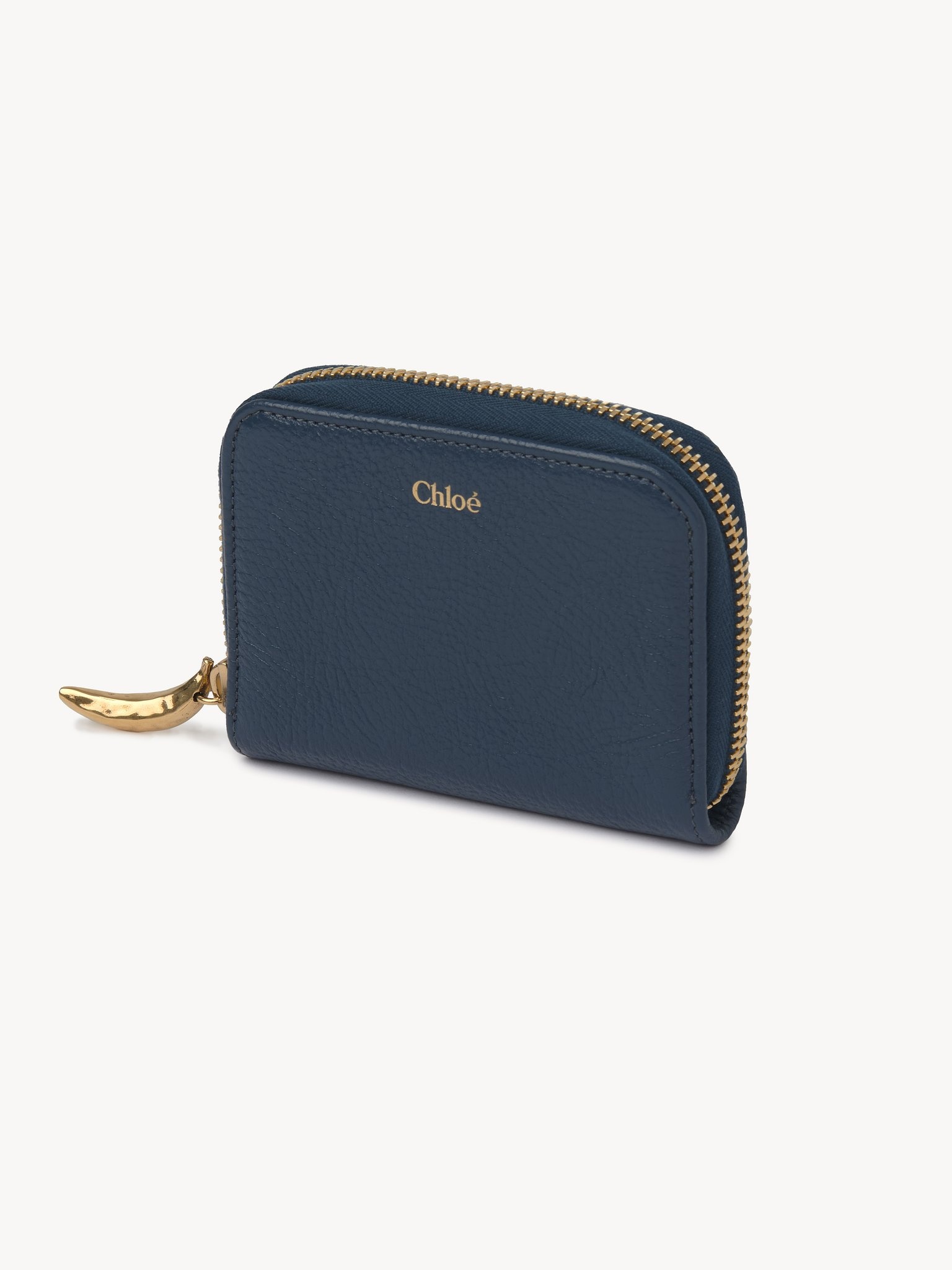 BANANA ZIPPED COIN PURSE IN GRAINED LEATHER - 2