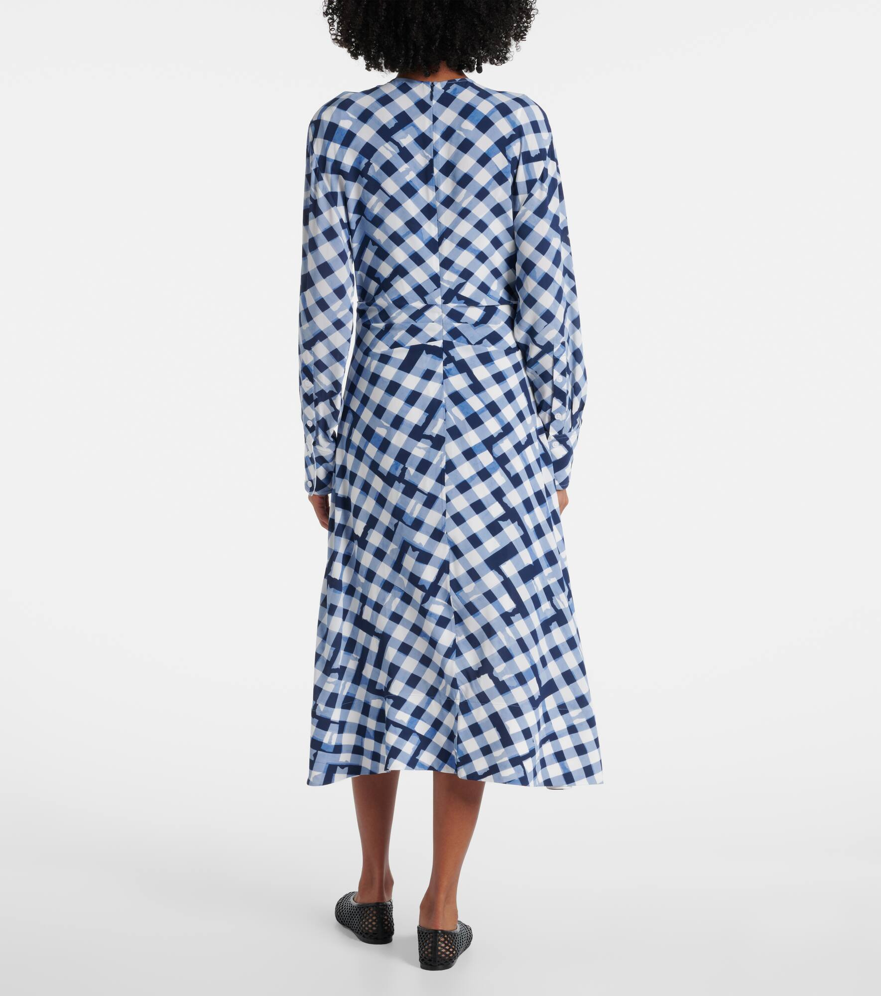 Checked gathered midi dress - 3