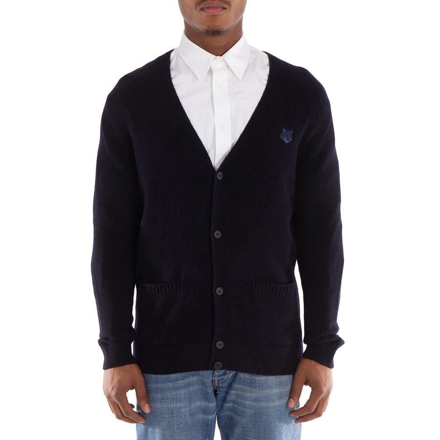 Maison Kitsune Fox Head Patch Lambswool Cardigan - 3