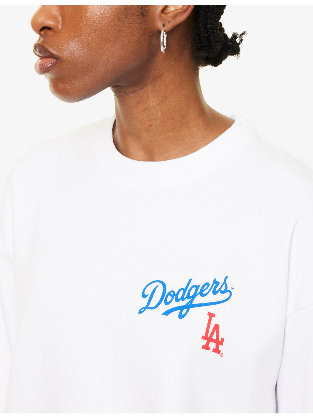 Dodgers Serif Round-Neck Cotton-Jersey Sweatshirt - 5