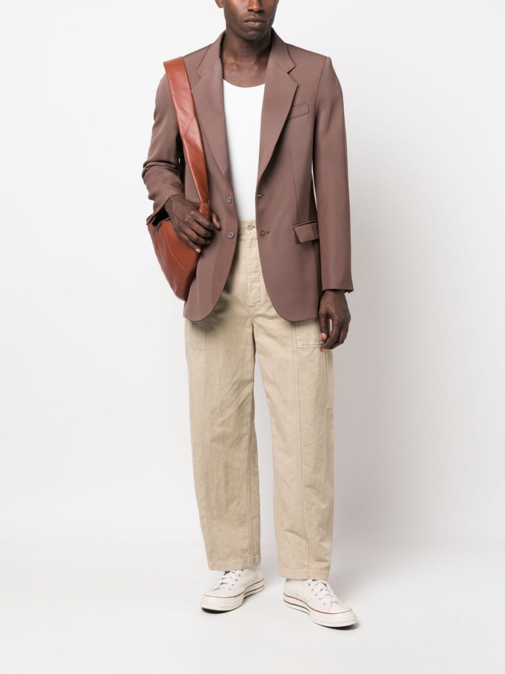 single-breasted buttoned wool blazer - 2