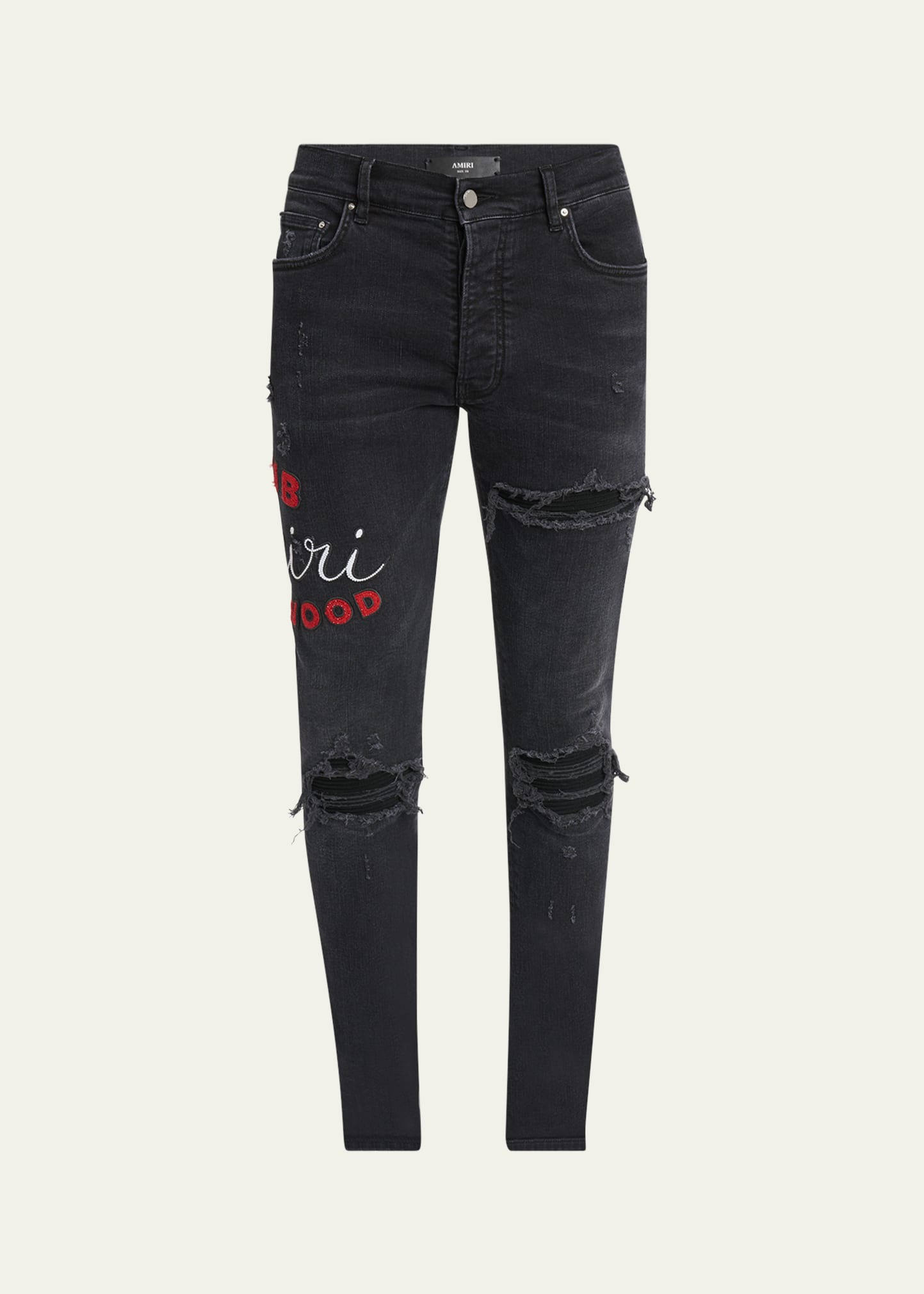 Men's D-Club Applique Distressed Skinny Jeans - 1