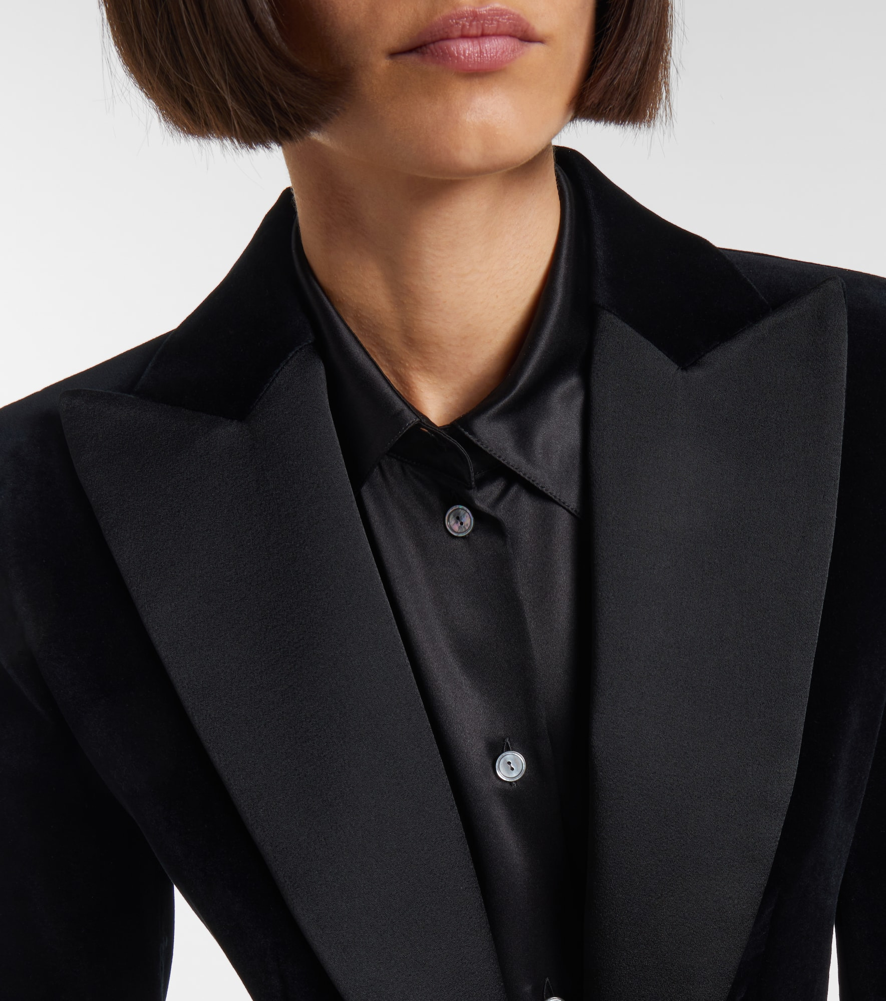 Eolie cropped cotton velvet blazer - 4