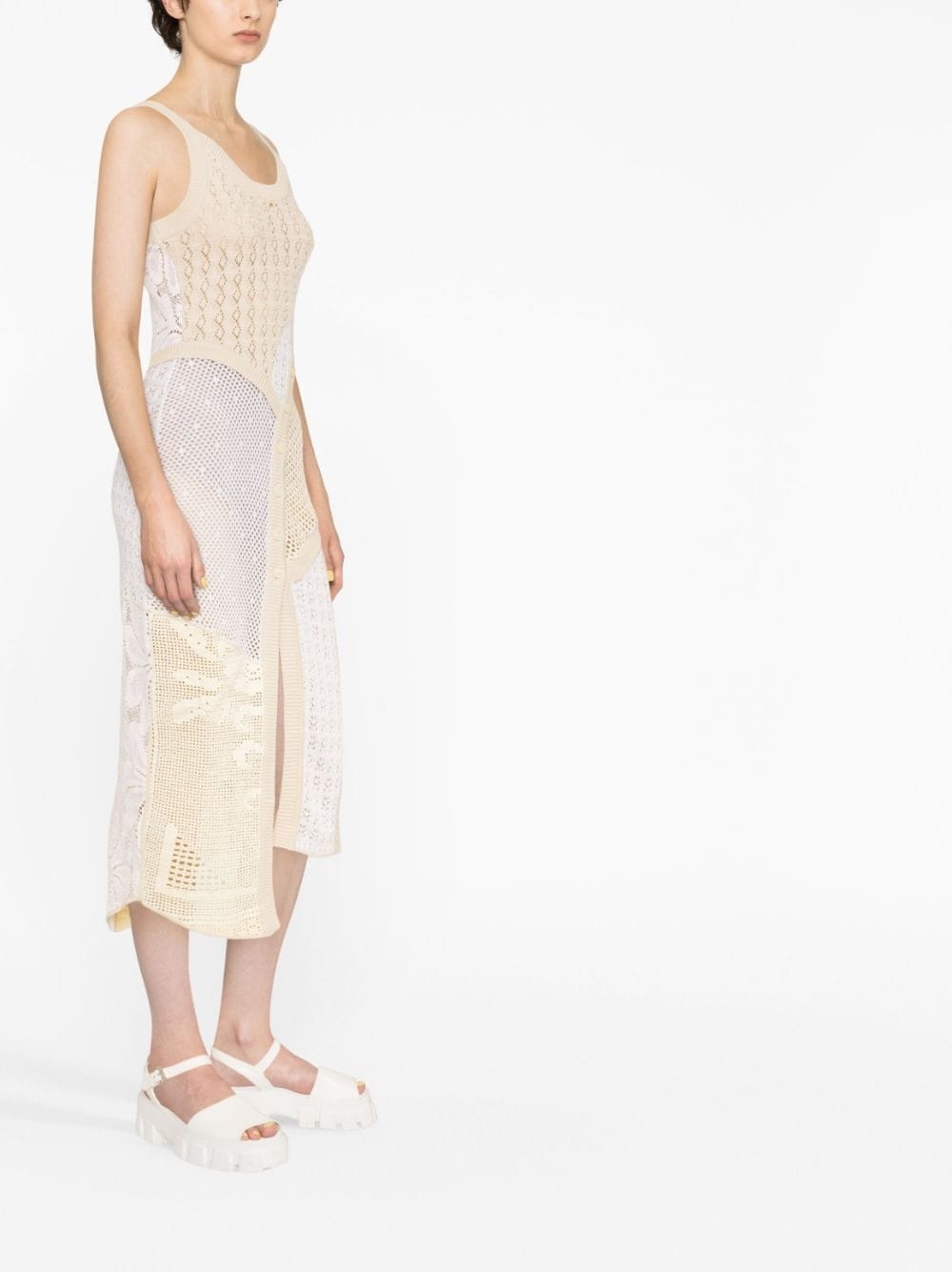 Regenerated crochet midi dress - 4