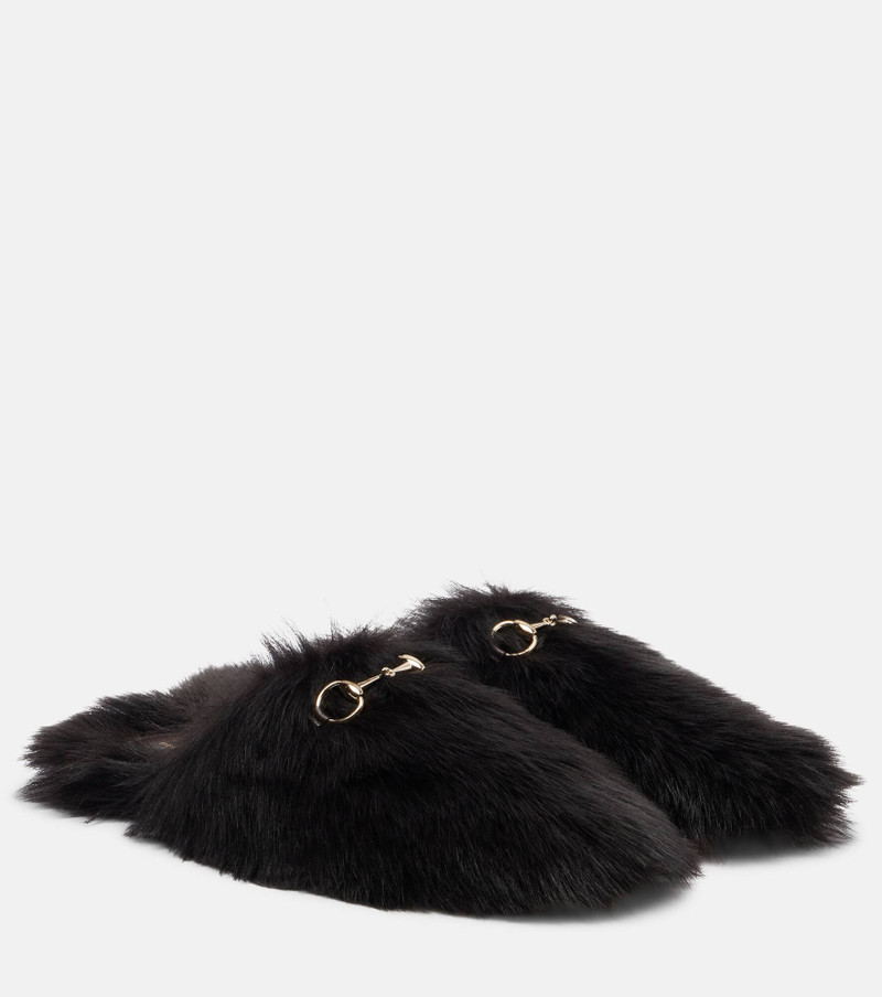 Horsebit shearling slippers 1