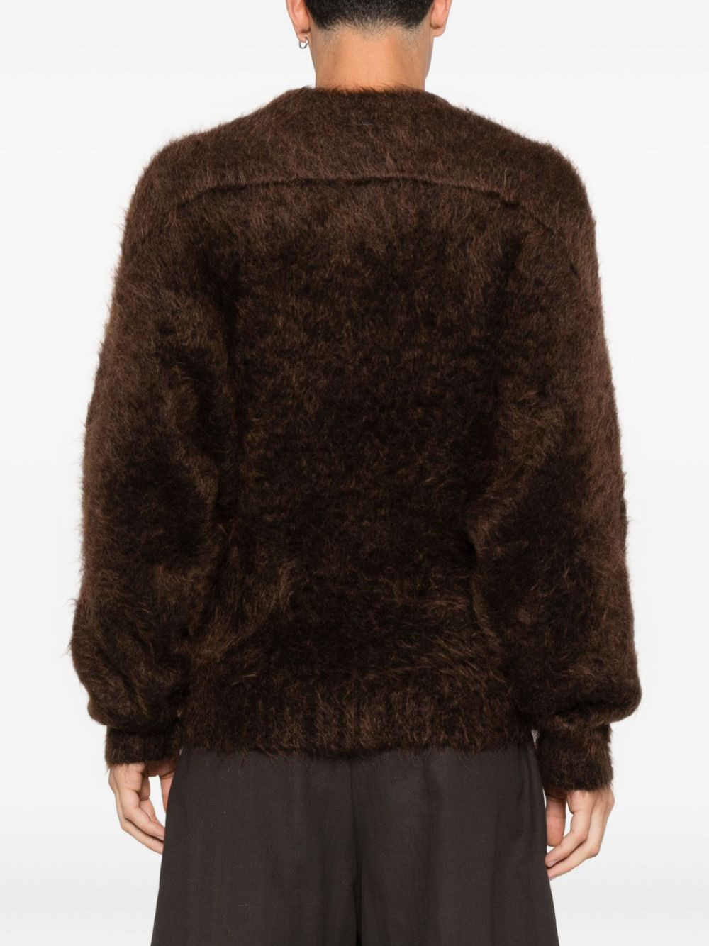 fluffy crew-neck sweater - 4