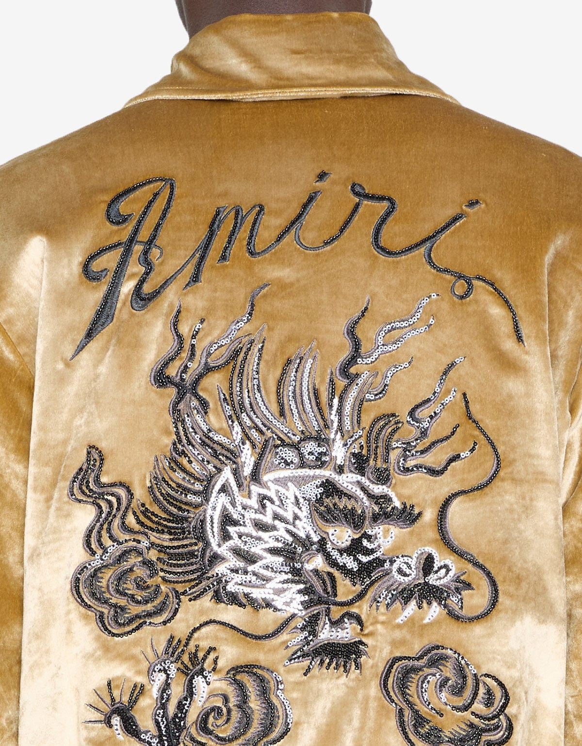 Amiri Gold Dragon Velvet Bomber - 3