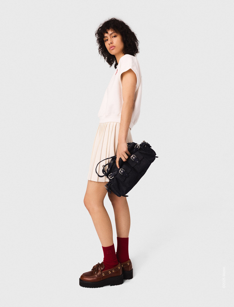 Embroidered fleece cropped sweatshirt 3
