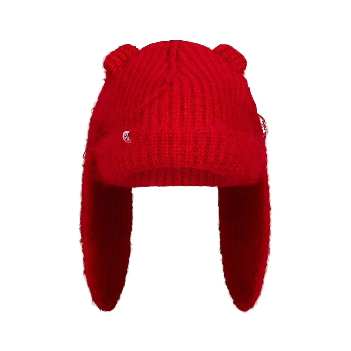 MOHAIR CHUNKY RABBIT BEANIE (RED) - 1
