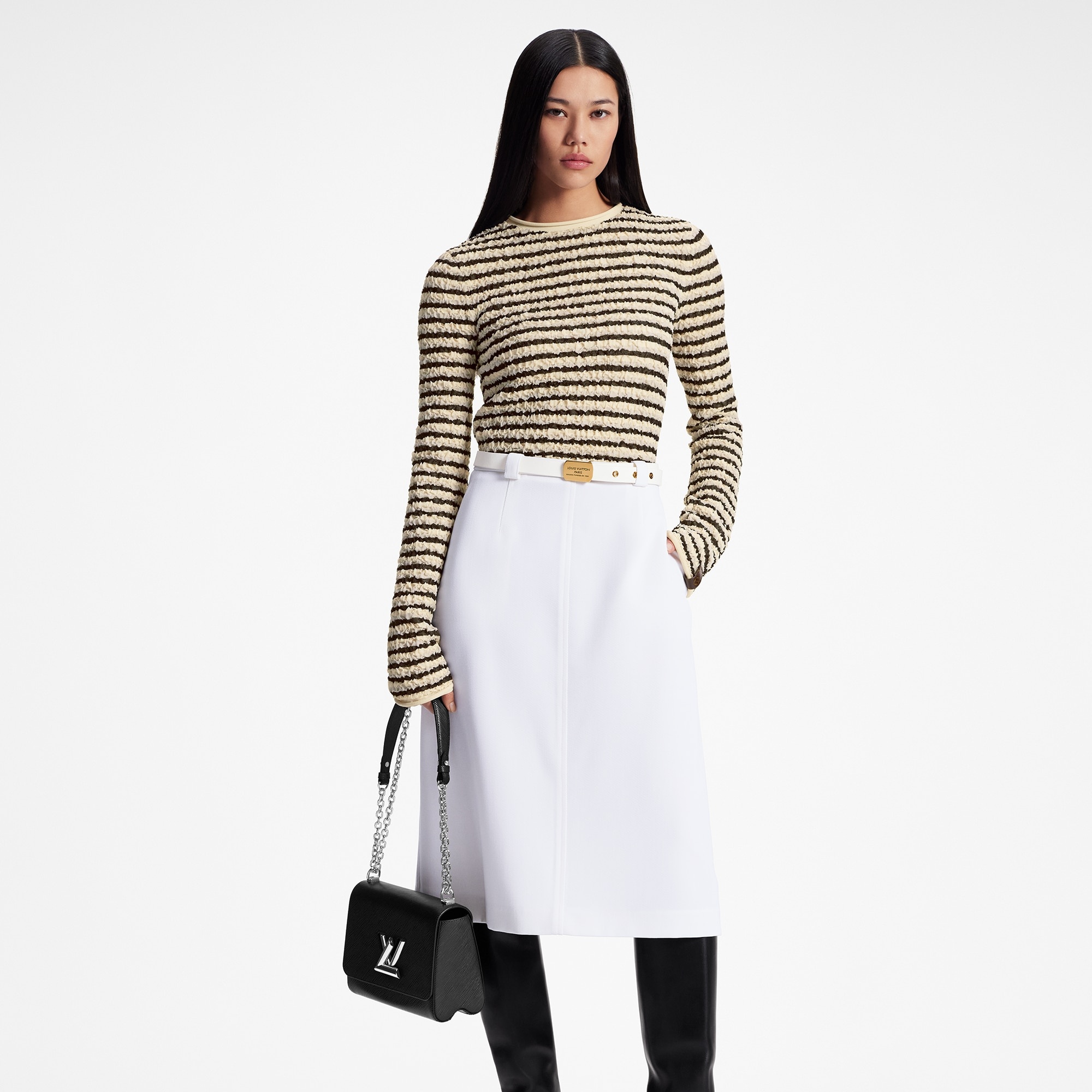 Signature Buckle Wool Twill Skirt - 5