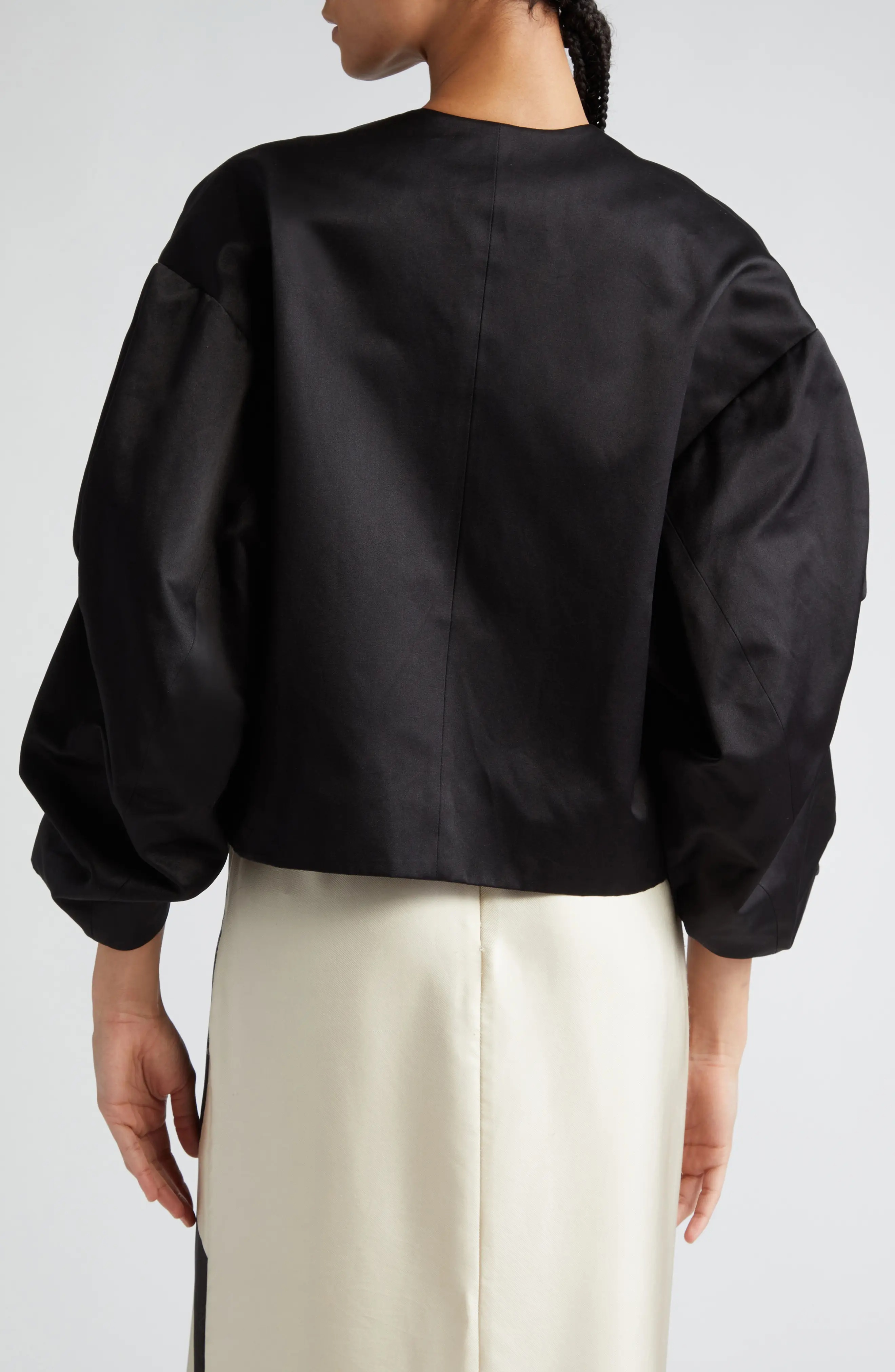 Crinkled Sleeve Organic Cotton & Organic Silk Jacket - 3