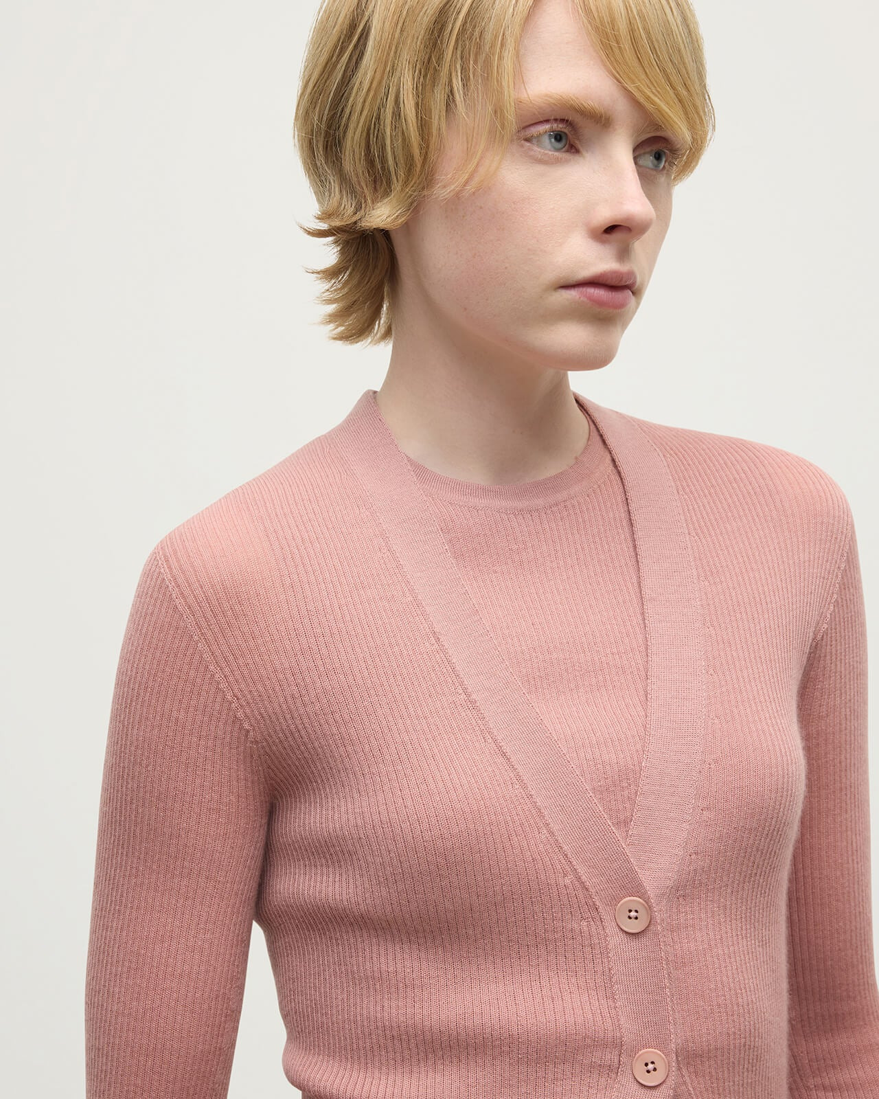Superfine Cashmere Pink Cardigan - 5
