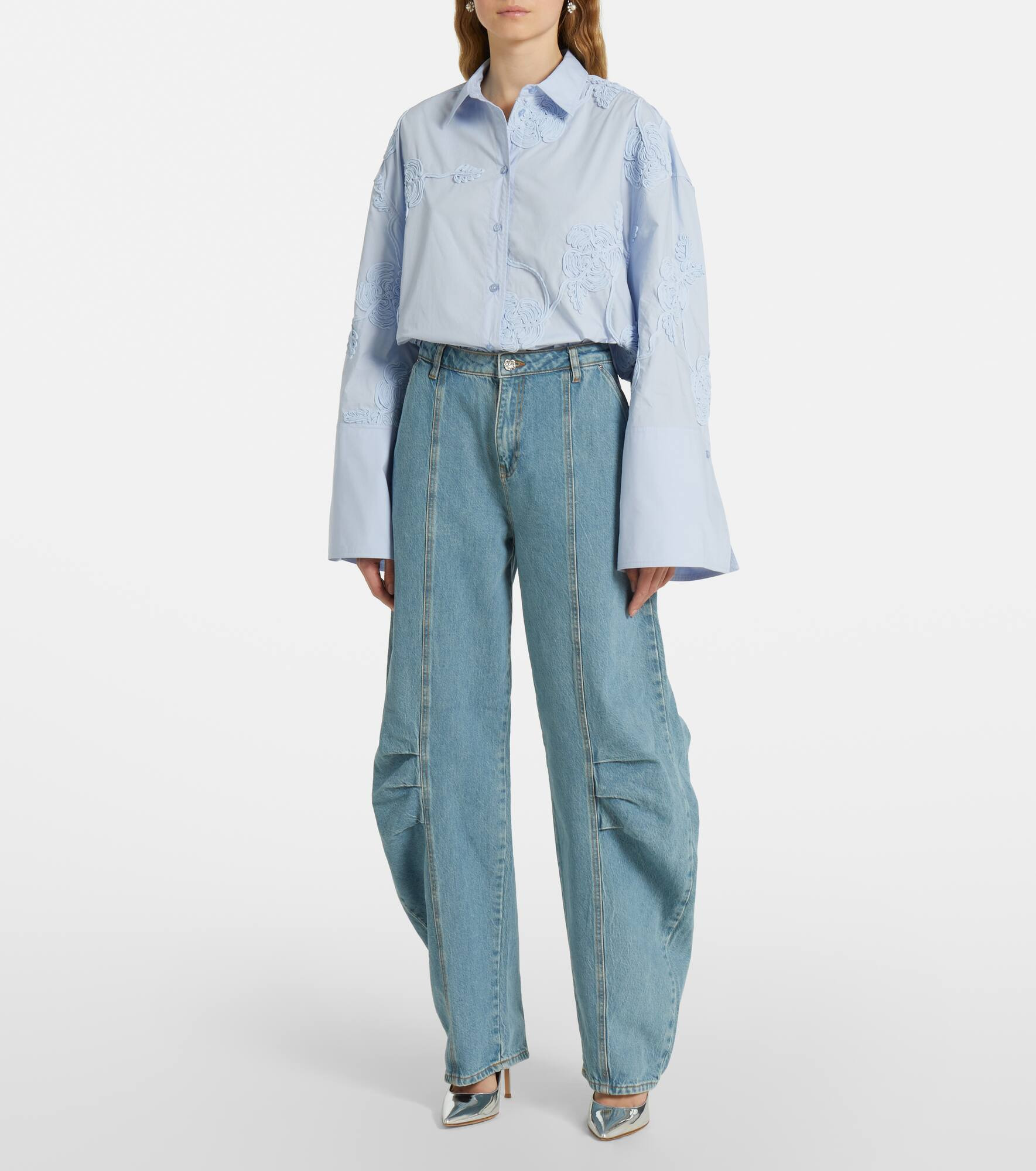 High-rise barrel-leg jeans - 2