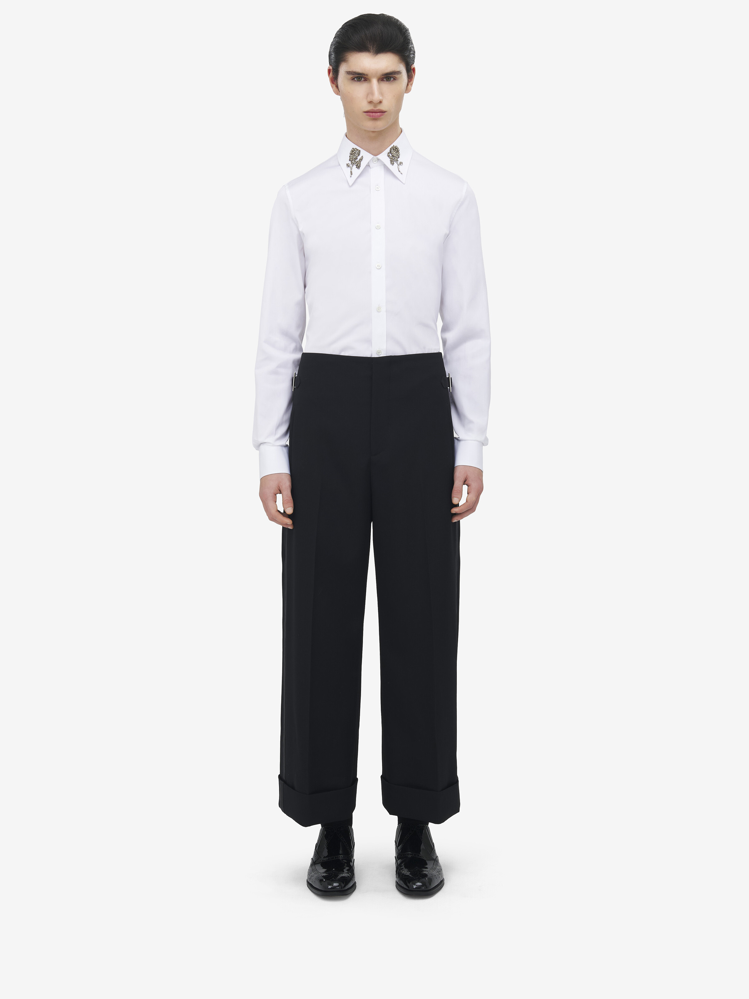 Wide Leg Tuxedo Trousers - 2