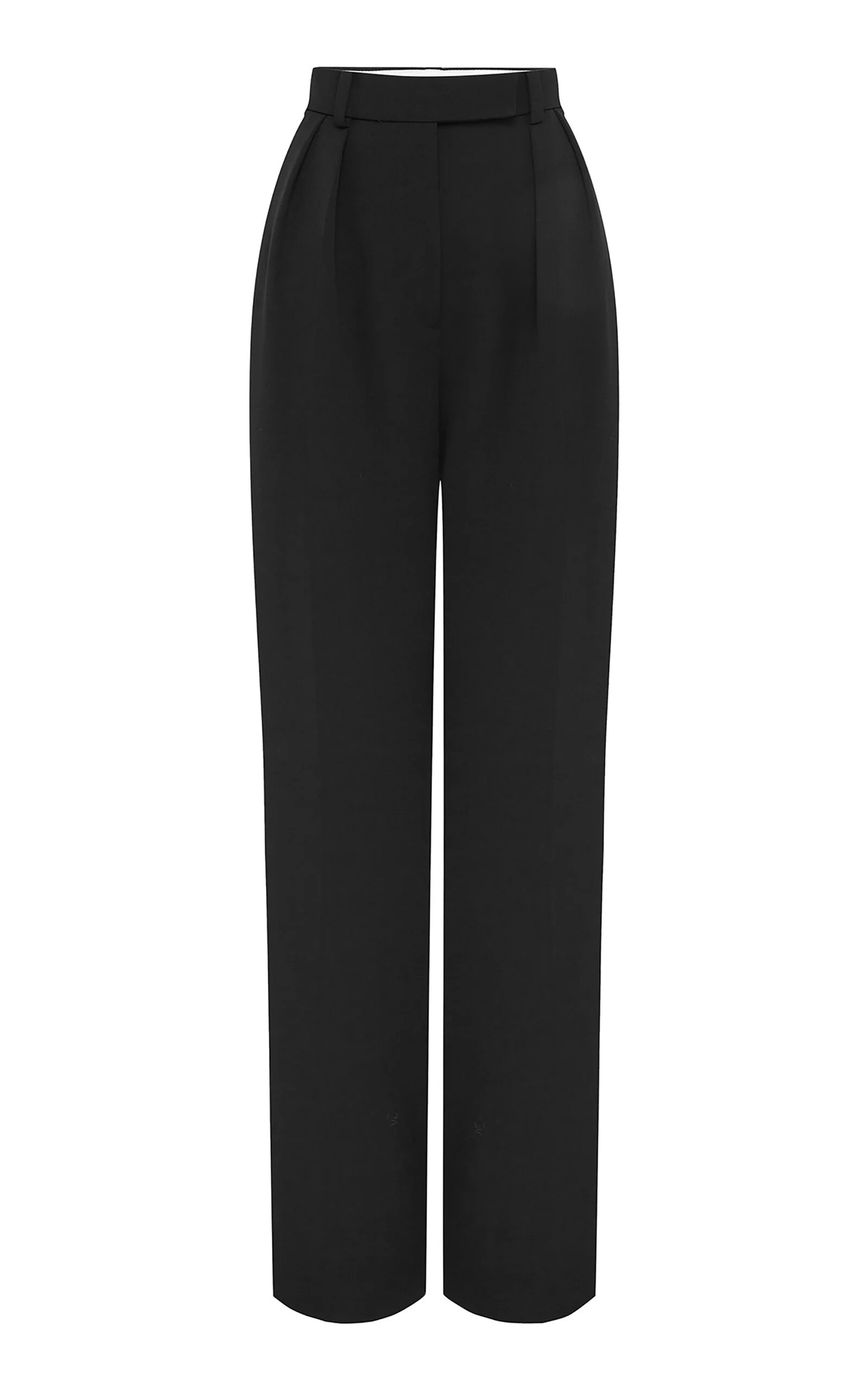 Tailored Wool-Blend Straight-Leg Pants black - 1