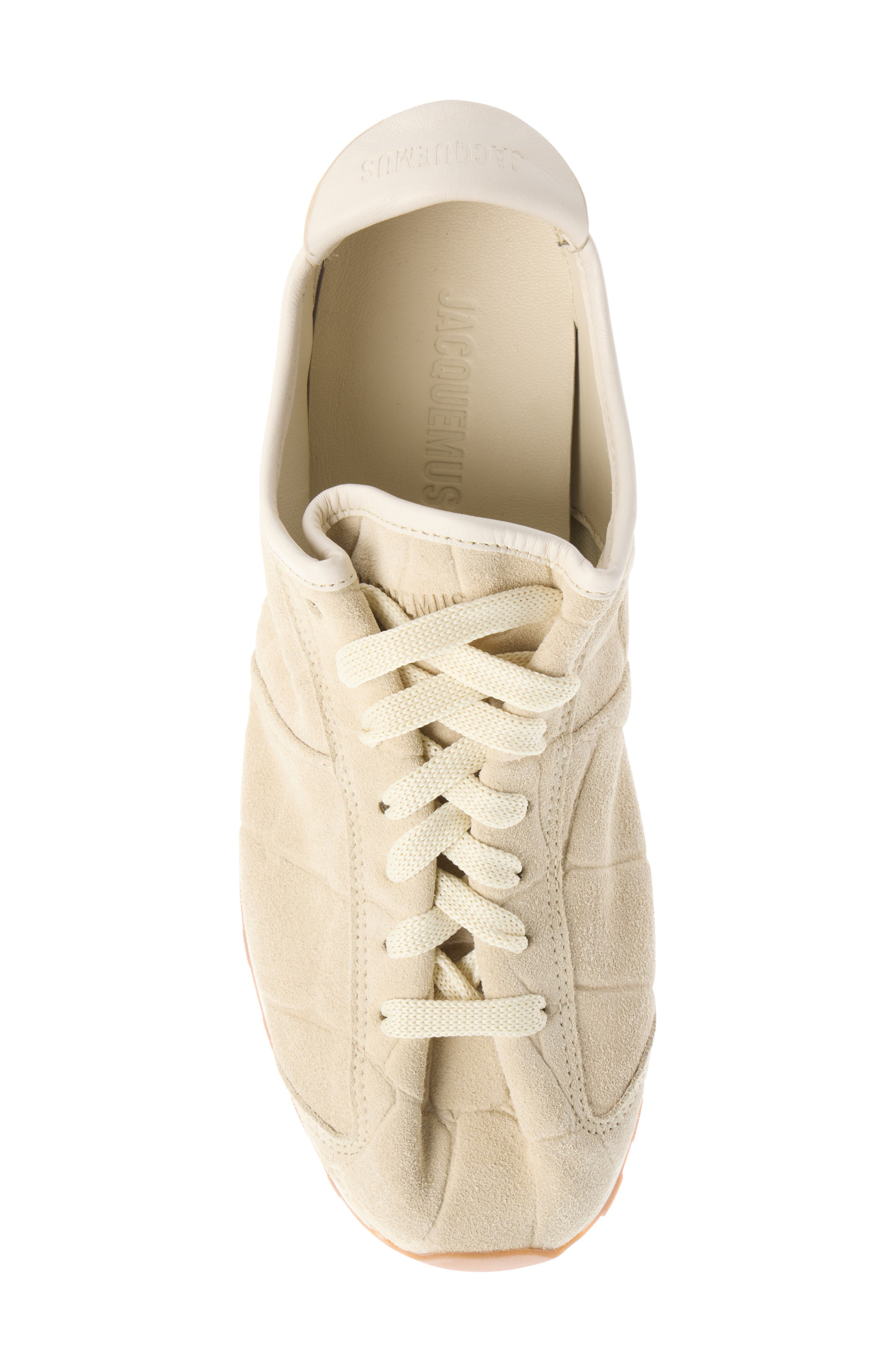 Jacquemus Suede Tennis Sneaker in Ivory 120 at Nordstrom - 4