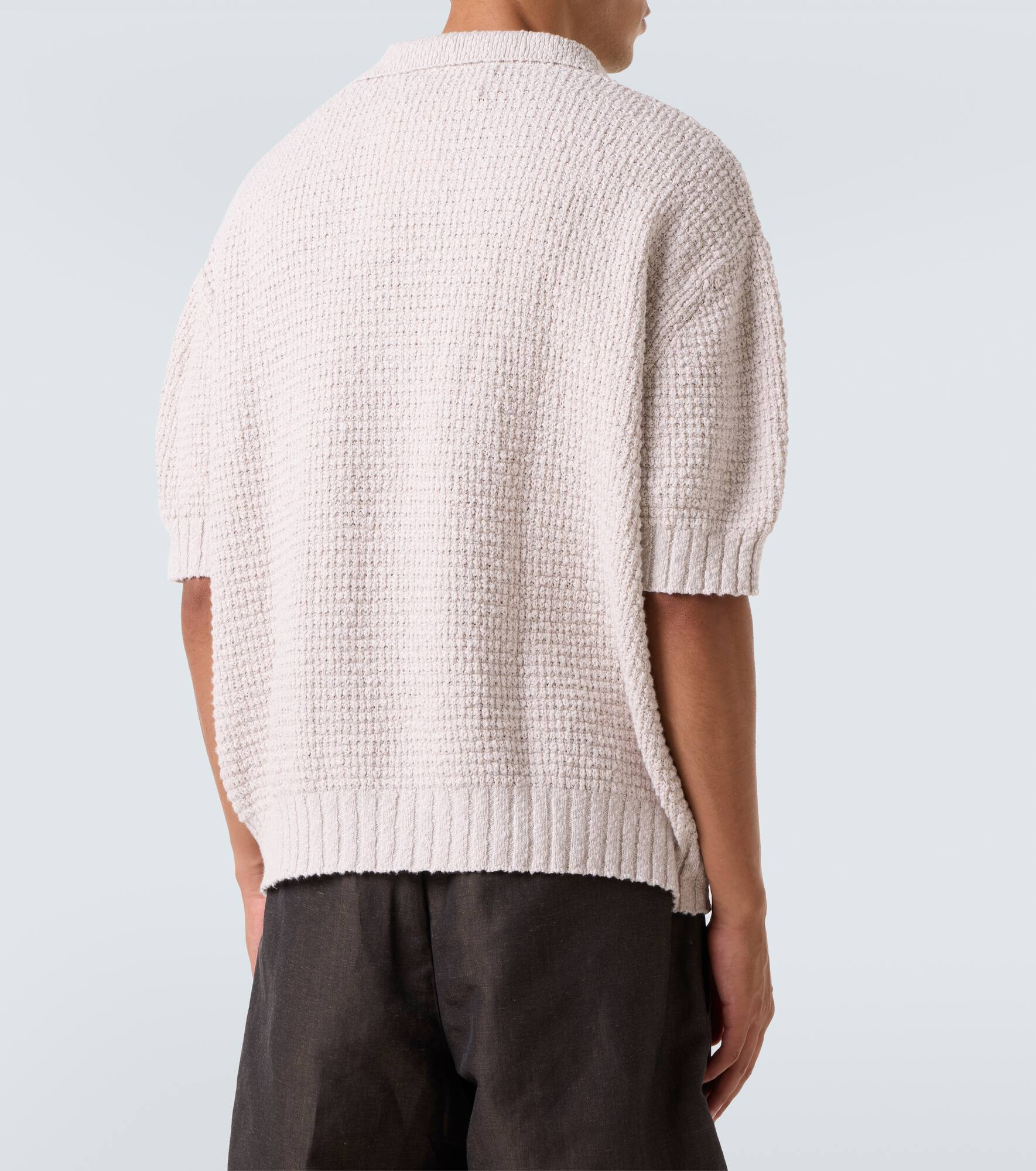 Knitted cotton polo shirt - 4