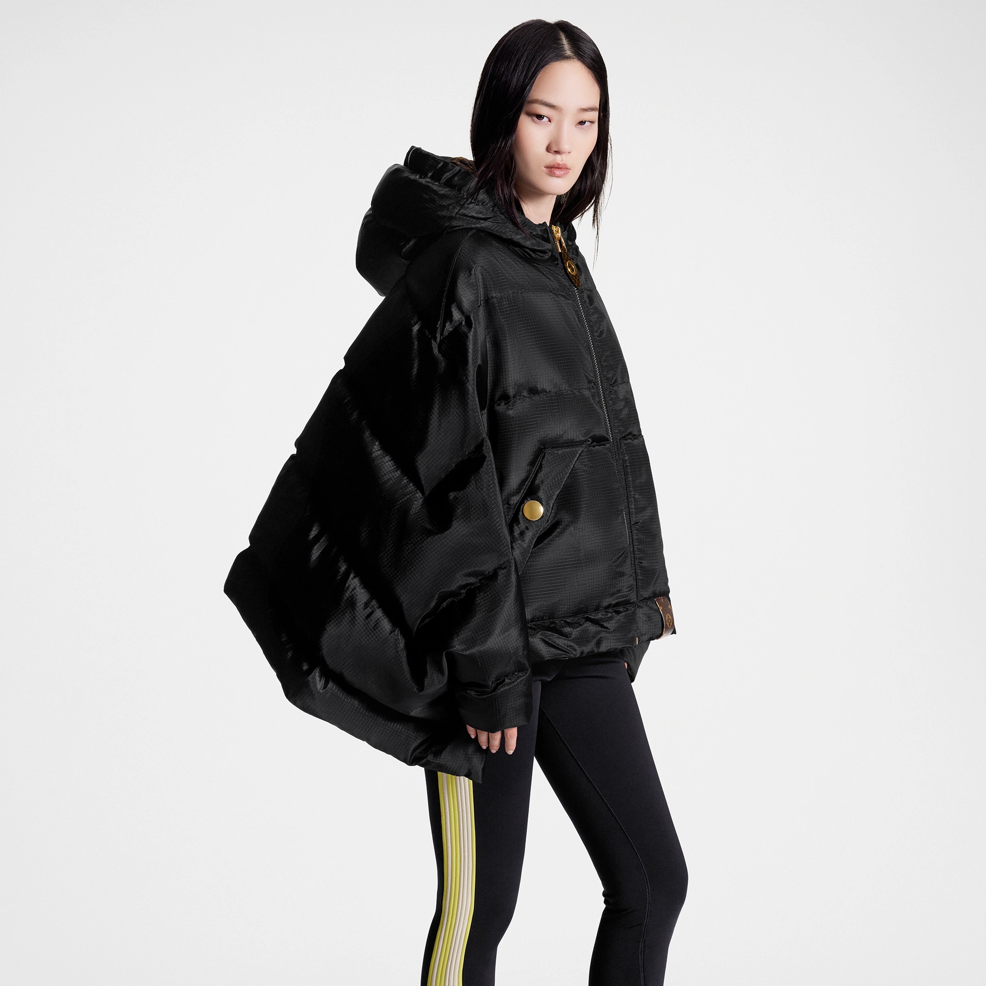 Monogram Accent Pillow Puffer Cape - 5
