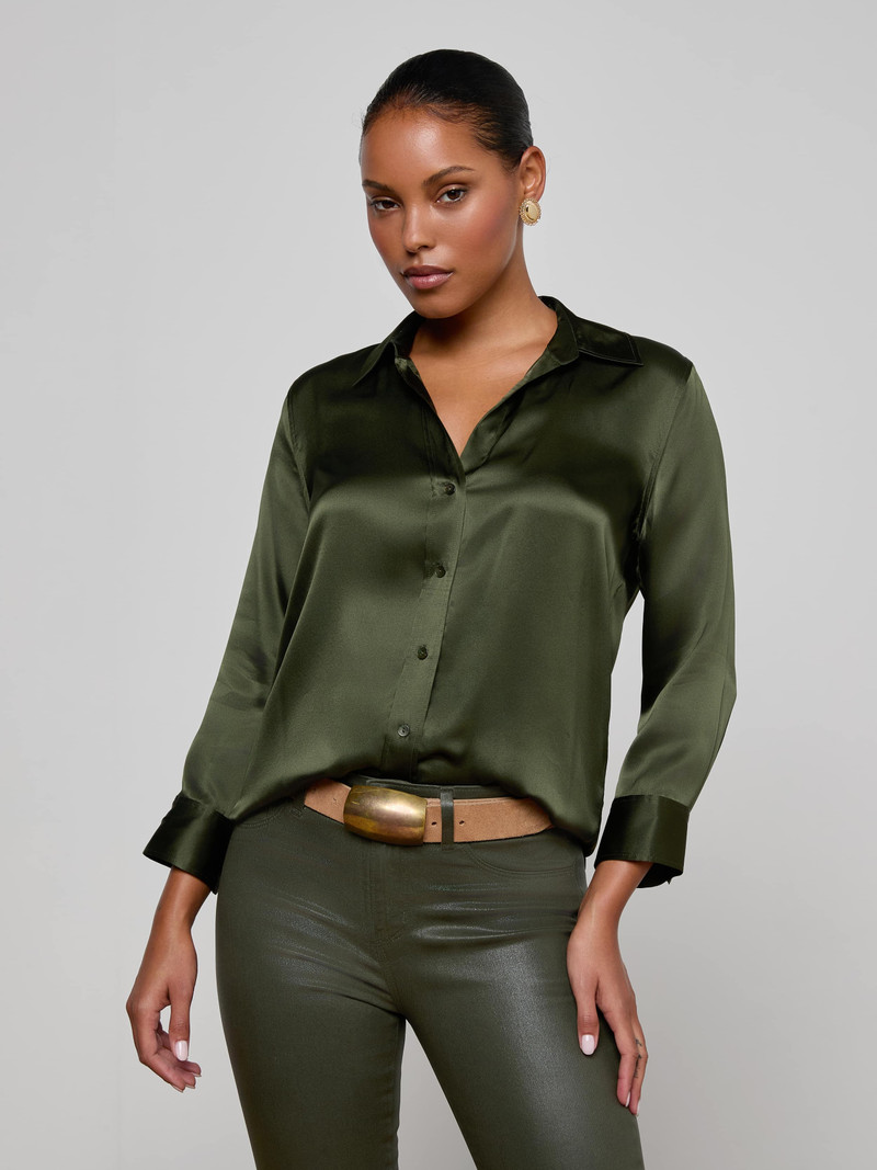 L'AGENCE Dani Silk Blouse outlook