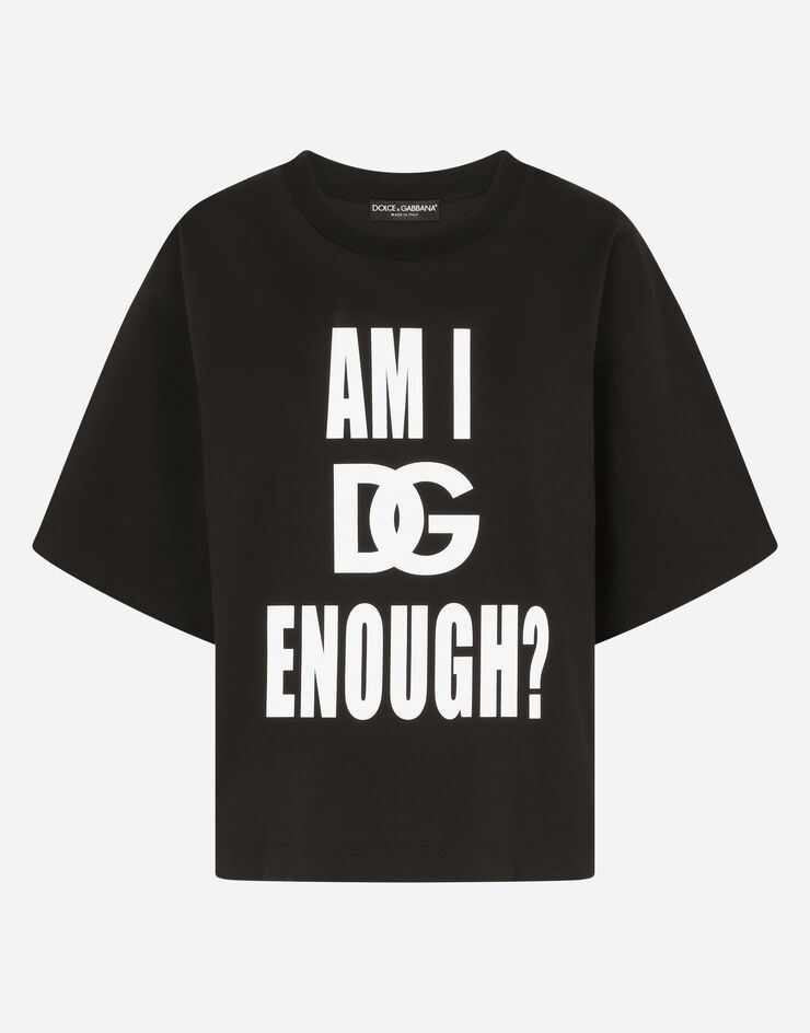 Jersey T-shirt with am I DG enough? print - 3