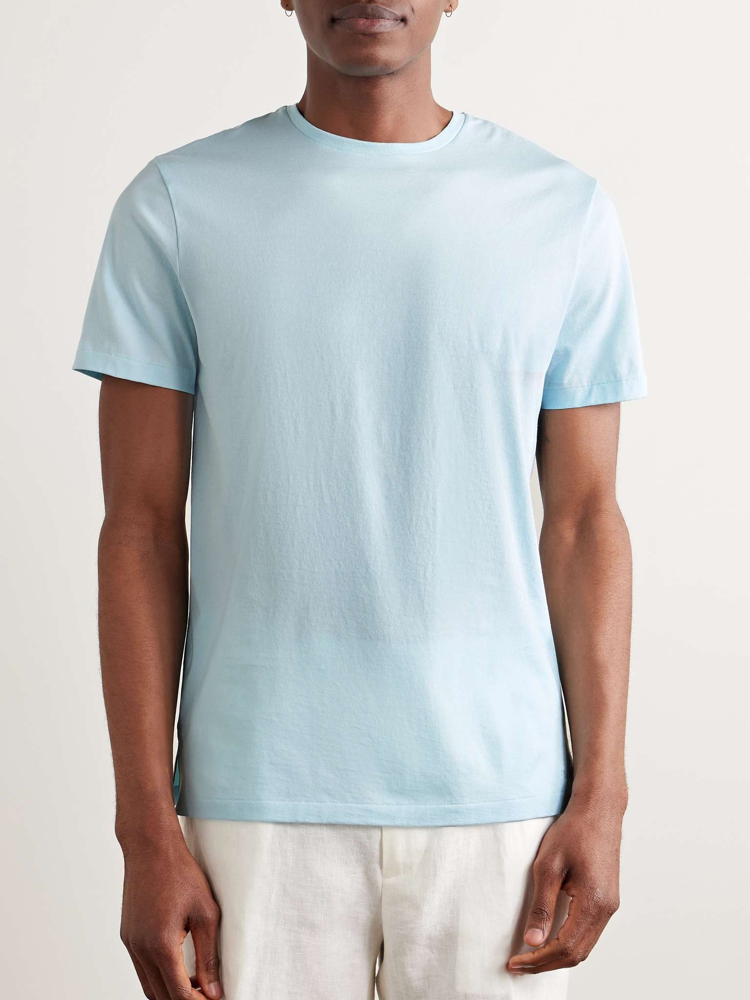 Logo-Embroidered Cotton-Lisle T-Shirt - 3