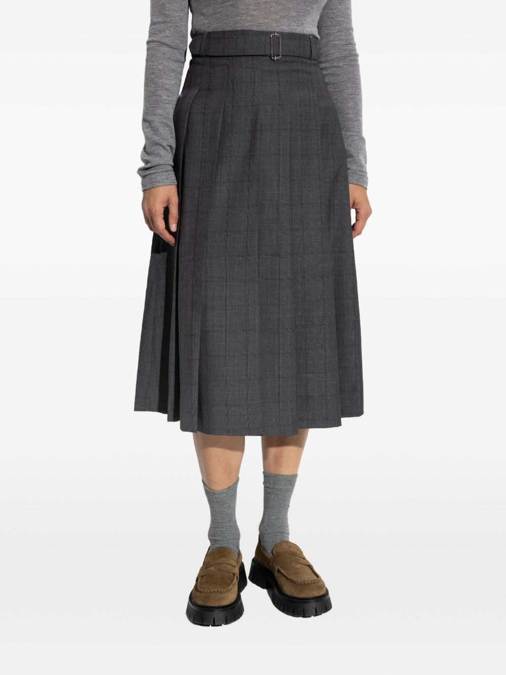 pleated belted skirt - 3