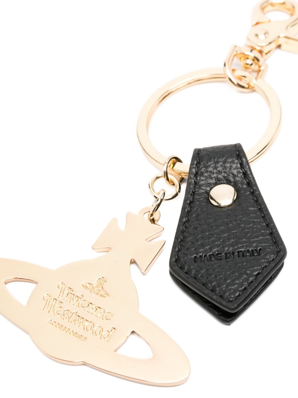 Orb-embellished leather keyring - 2