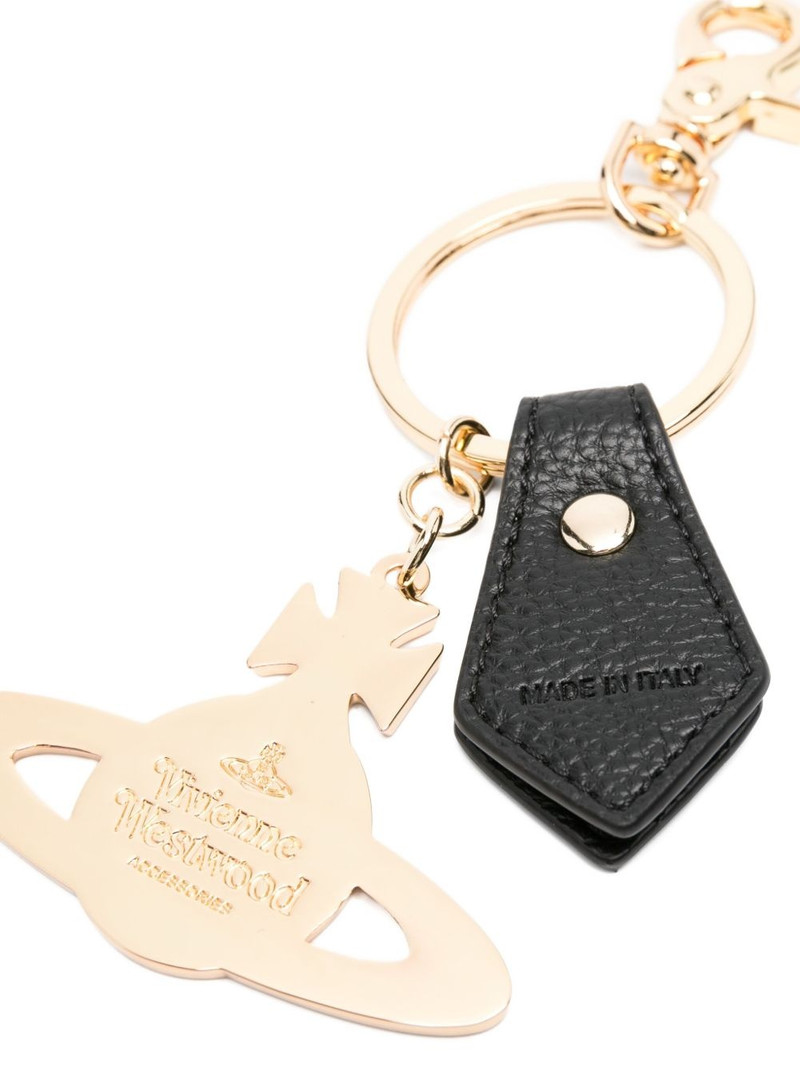 Vivienne Westwood Orb-embellished leather keyring outlook