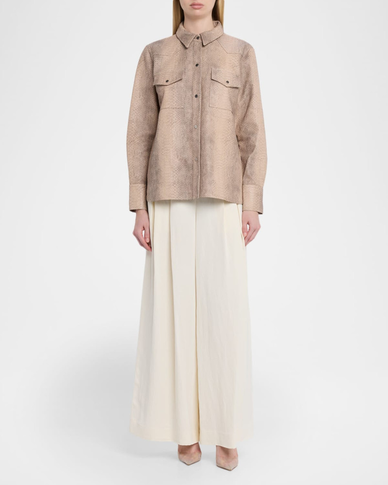TWP Ranchers Daughter Embossed Python Leather Shirt outlook